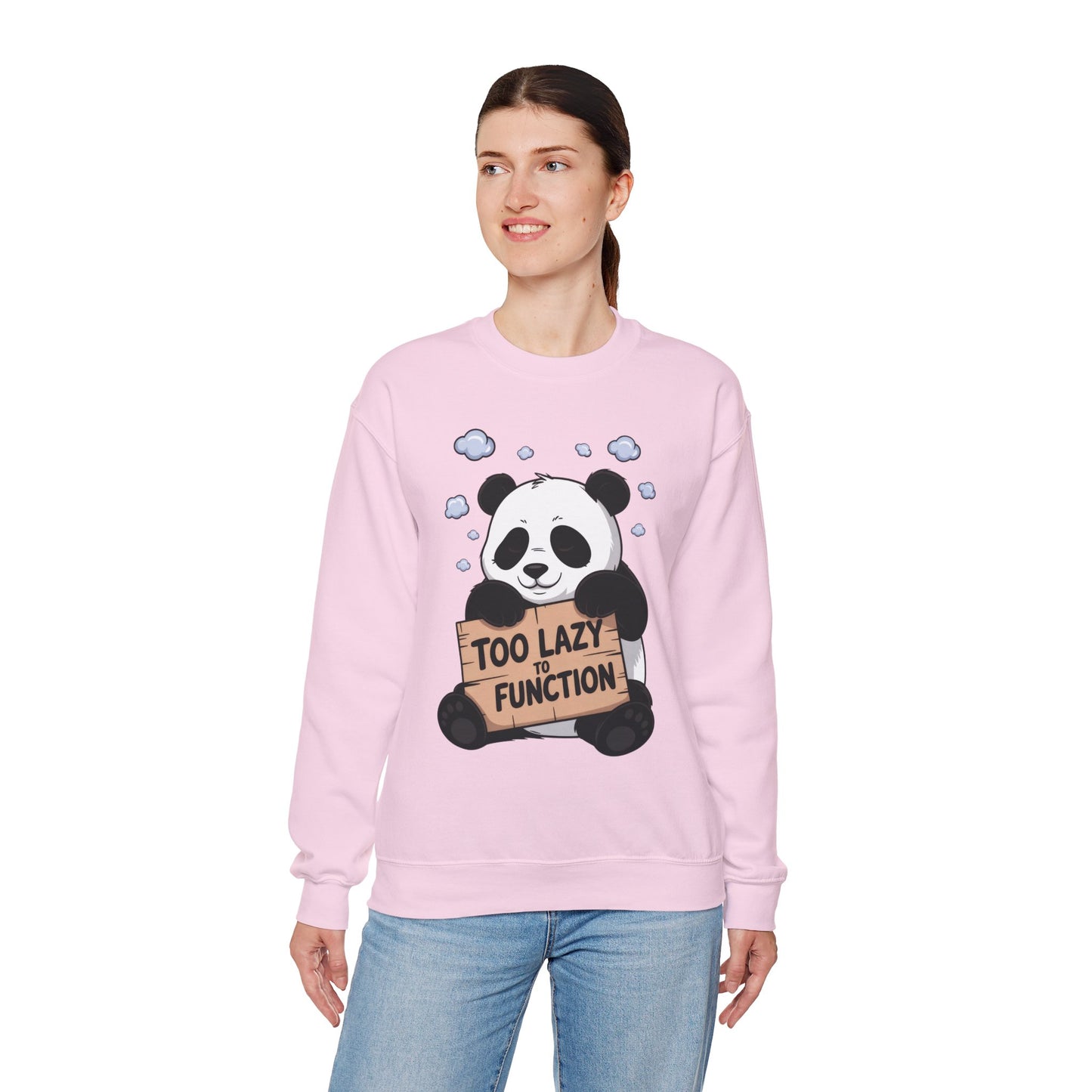 Panda Lazy Crewneck Sweatshirt - Funny Gift for Relaxation, Cute Animal Apparel for Cozy Days, Perfect for Fall and Winter