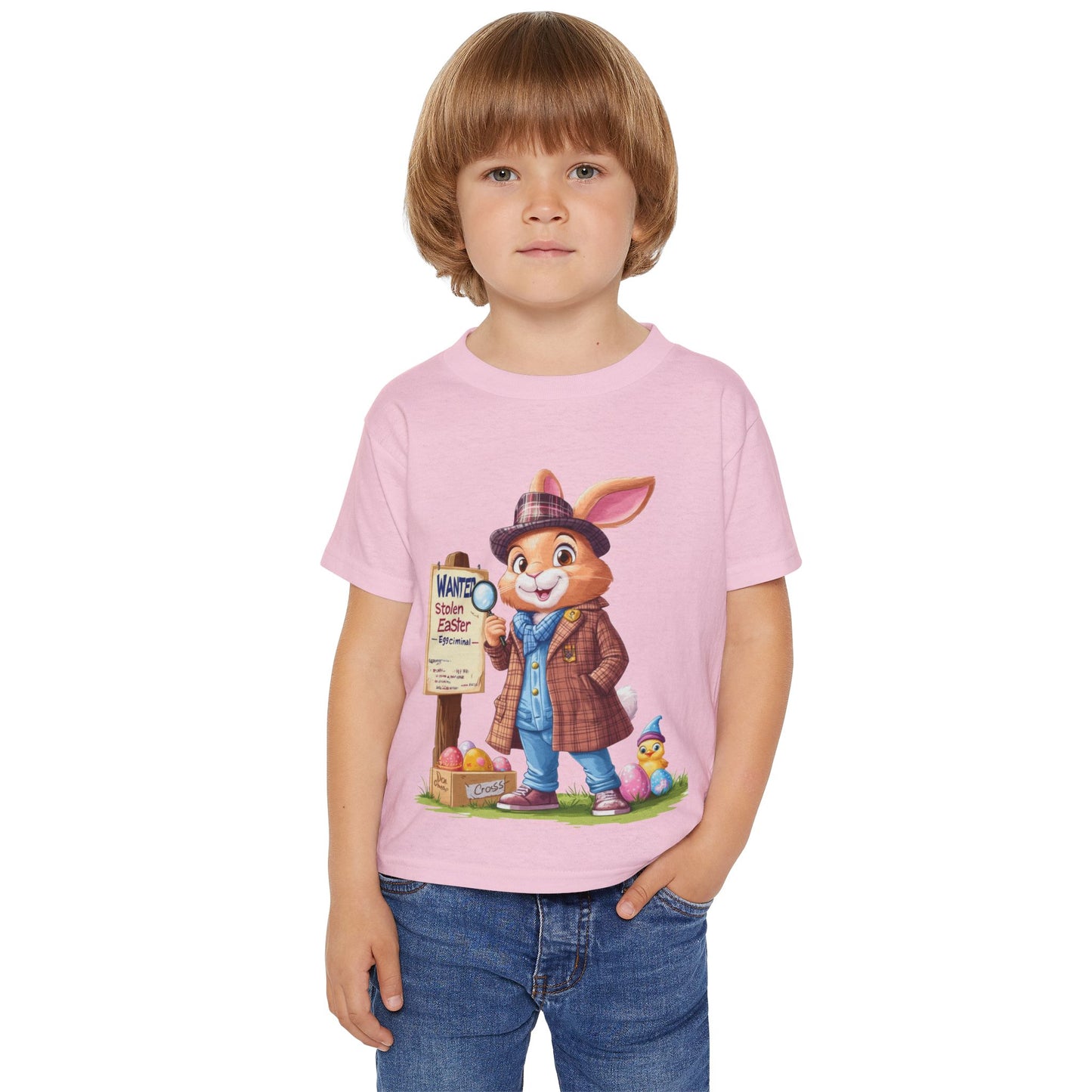 Detective Bunny Toddler T-Shirt - Fun Easter Egg Hunt Shirt for Kids, Cute Mystery Bunny Design, Spring Holiday Cotton Tee, Easter Gift Tee