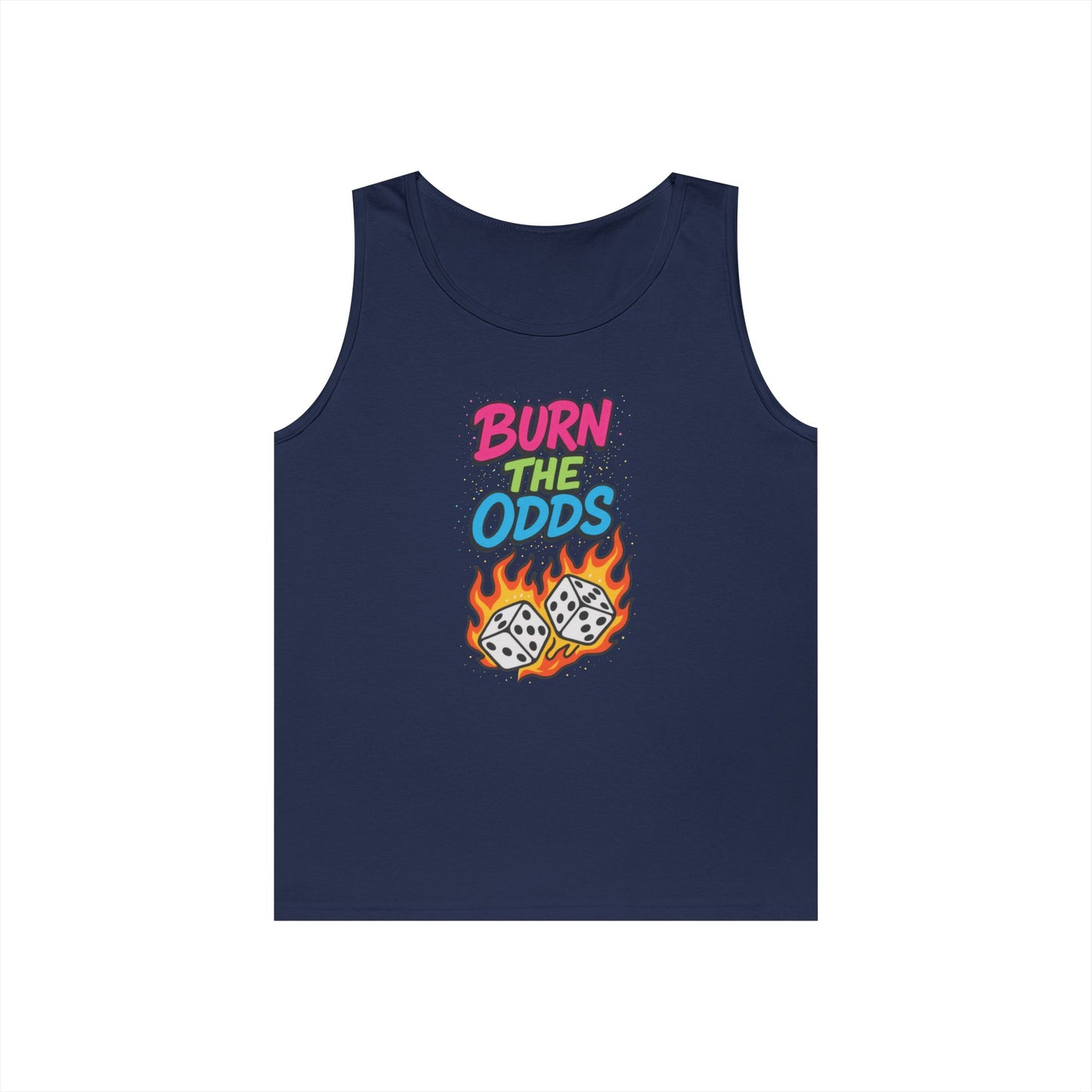 Burn the Odds Tank Top, Casual Summer Wear, Gaming Gift, Dice Design Tee, Gift for Gamers, Funny Tank, Perfect for Parties