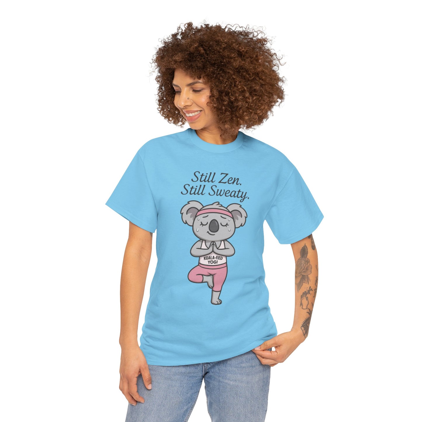 Funny Yoga Shirt for Women, Koala-Fied Yogi Tee, Still Zen Still Sweaty Workout Gift, Cute Animal Fitness T-Shirt, Zen Koala Yoga Tee