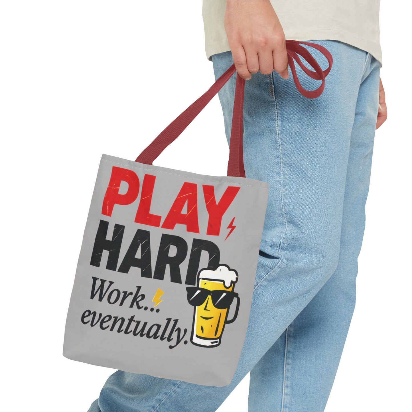 Play Hard Tote Bag - Fun, Stylish, Tote for Work & Play, Summer, Gift, Beach Bag, Everyday Carry, Beach Weekender Bag, large canvas bag