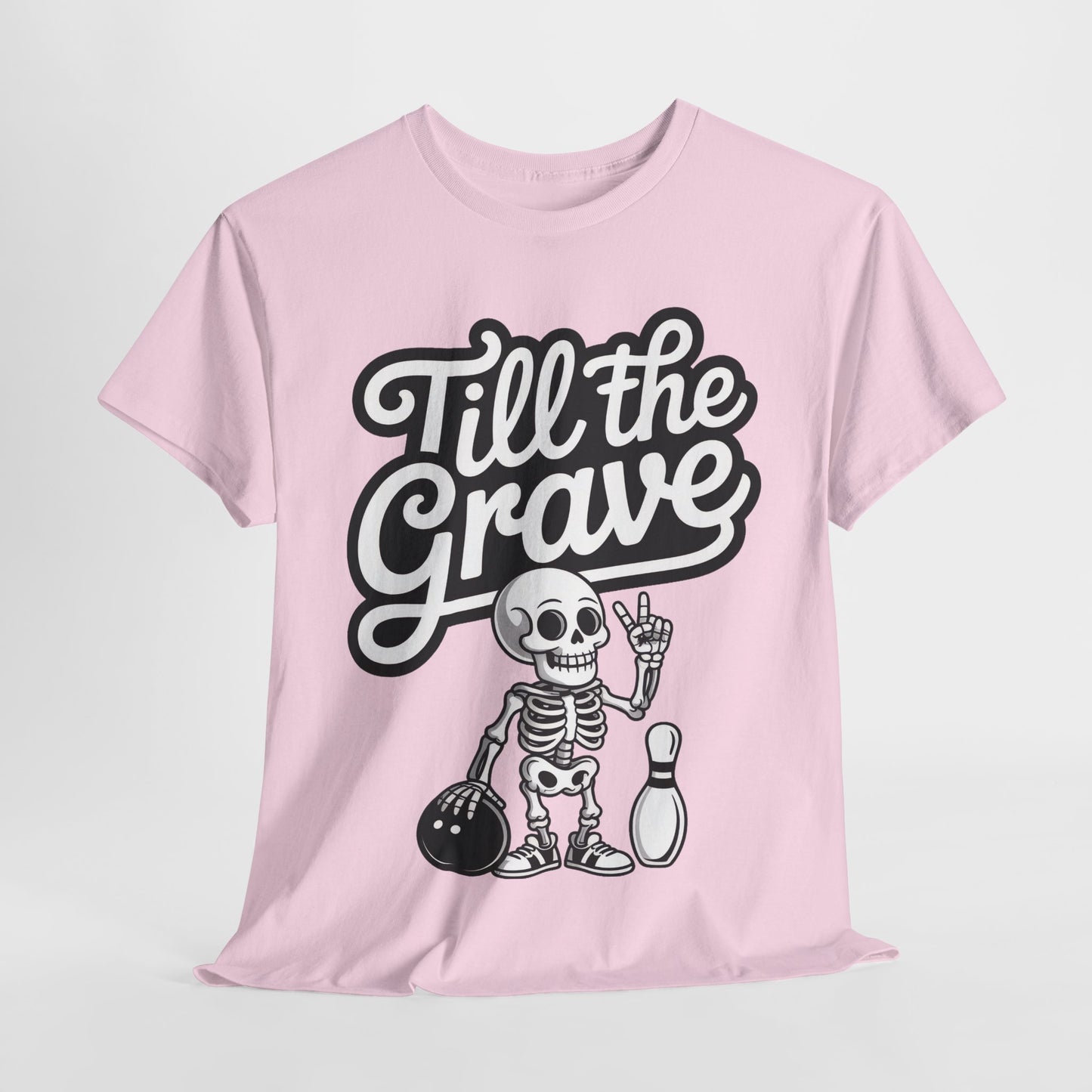 Funny Skeleton Bowling Womens Tee, Till the Grave, Funny Shirt, Halloween Gift, Skull Graphic, Casual Wear, Sporty Style