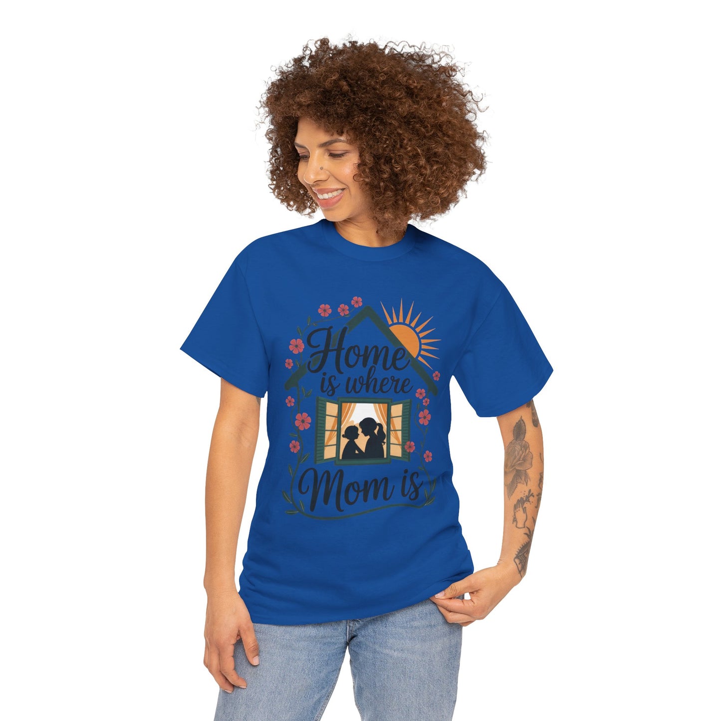 Home Is Where Mom Is T-Shirt, Mother's Day Cotton Tee, Cute Family Gift for Mom, Sentimental Mom Shirt for Her, mother's day Gift