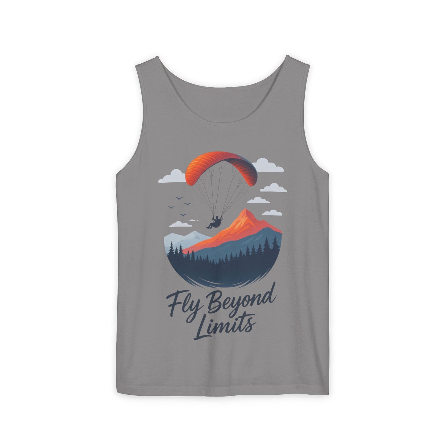 Adventure-Inspiring Fly Beyond Limits Unisex Tank Top, Summer Casual Wear, Outdoor Enthusiast Gift, Travel Apparel, Motivational Gift