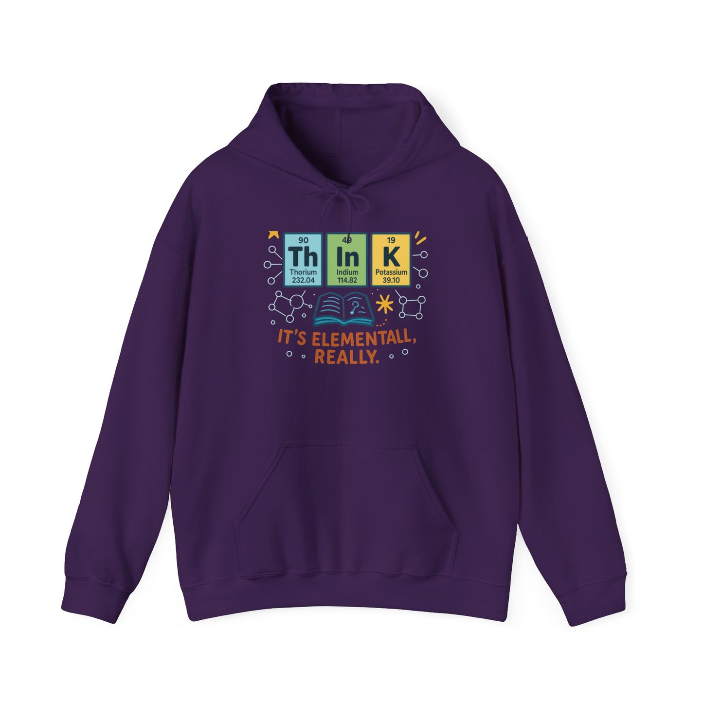 Think Hoodie for Women, Funny Chemistry Hoodie, Element of Humor Science Sweatshirt, Nerdy Gift for Her, Gift for Students, Science Lovers