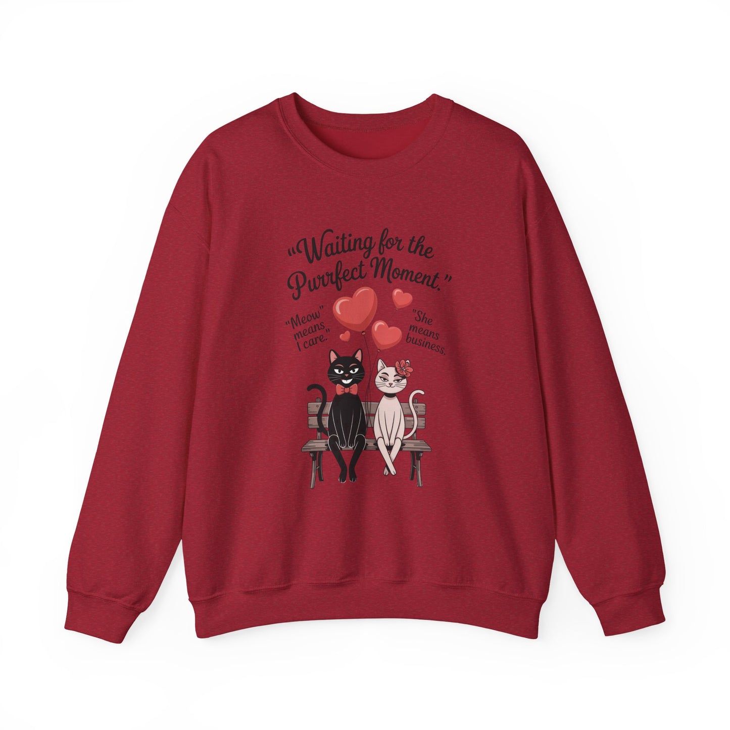 Cute Cat Lovers Womens Sweatshirt, Cozy Gift for Pet Owners, Perfect for Valentine's Day, Animal Lover Apparel, Relaxed Love Sweatshirt