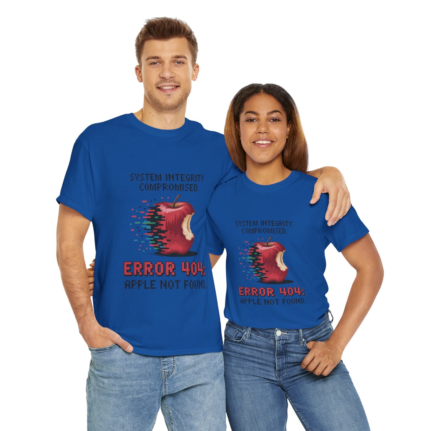 Error 404 Apple Not Found T-Shirt, Glitch Pixel Tech Tee, Funny Nerd Shirt, Unisex Retro Graphic Tee, Geeky T-Shirt, Techie Gift