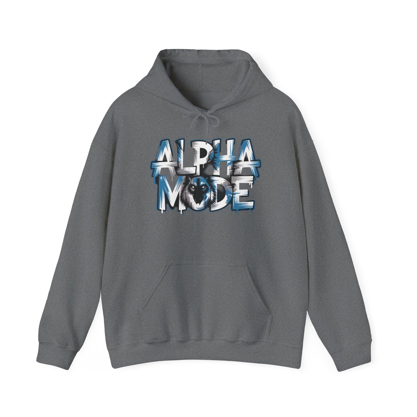 Mens Heavy Blend™ Hooded Sweatshirt, Alpha Mode Wolf Hoodie Mens Bold Streetwear
