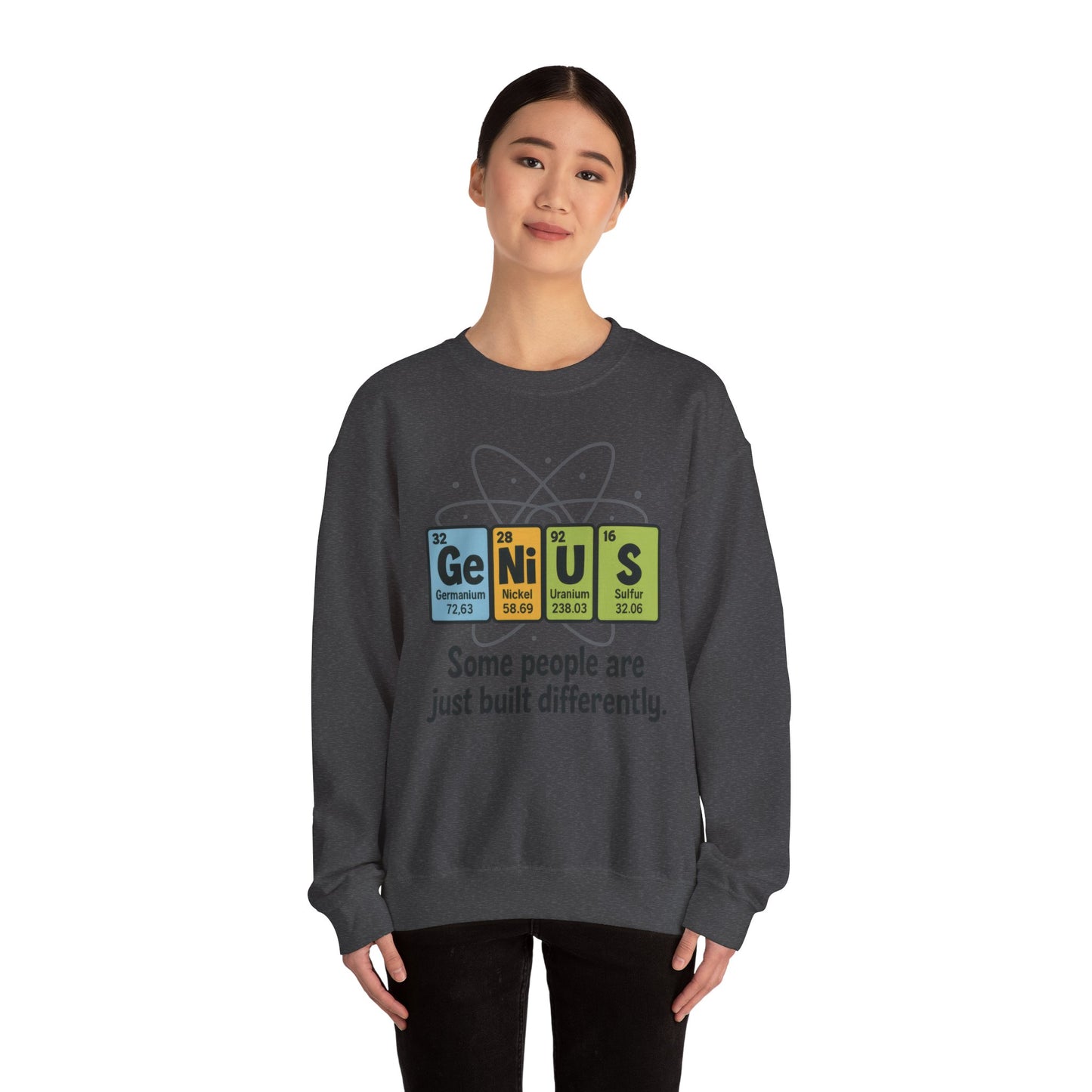 Funny Womens Science Sweatshirt, Genius Periodic Table Pullover, Nerdy Chemistry Gift for Her, Funny Gift for Nerds, Science Geek Apparel