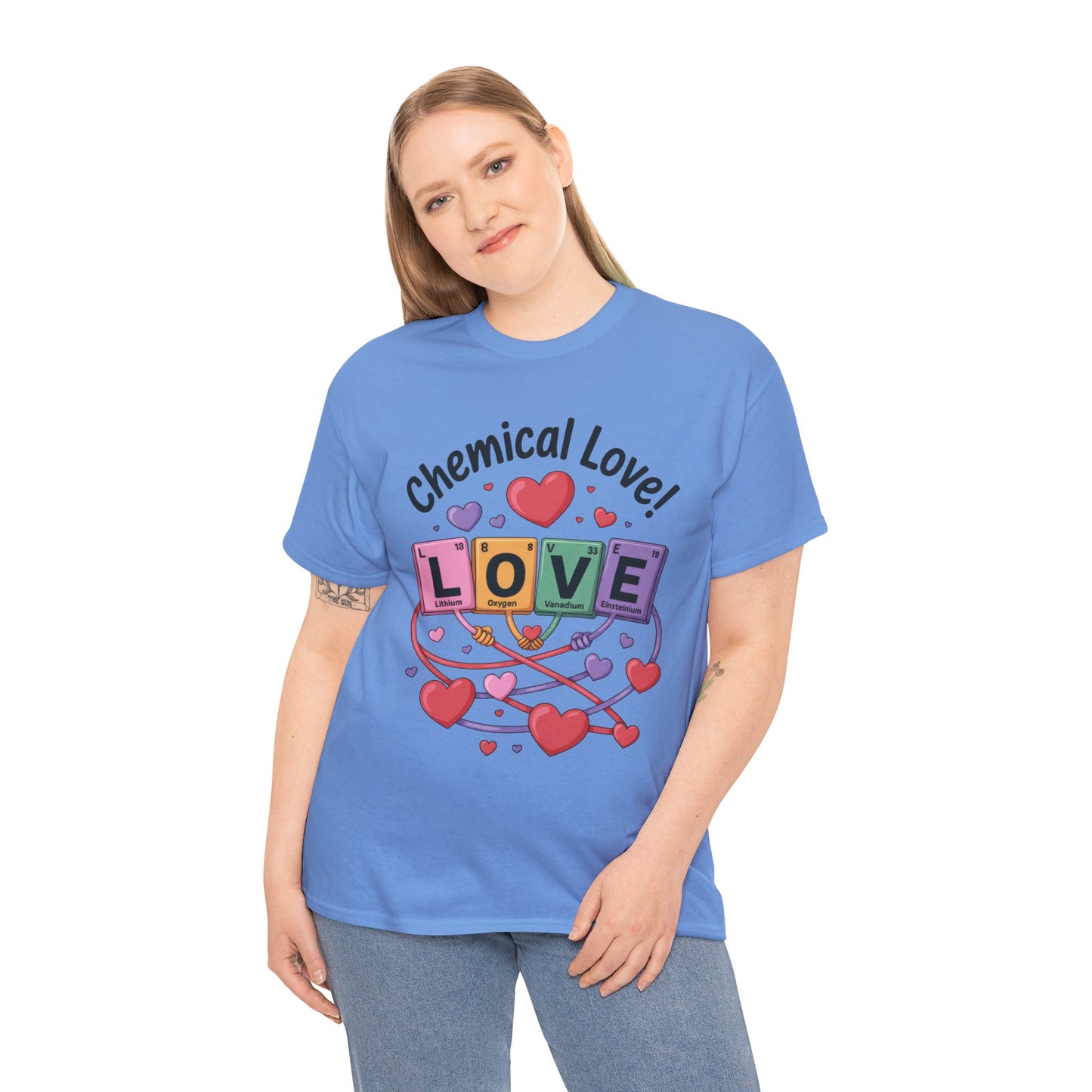 Chemical Love Unisex Heavy Cotton Tee, Cute Couple Shirt, Science Lovers Apparel, Valentines Day Top, Chemistry Lover Gift, Element Table