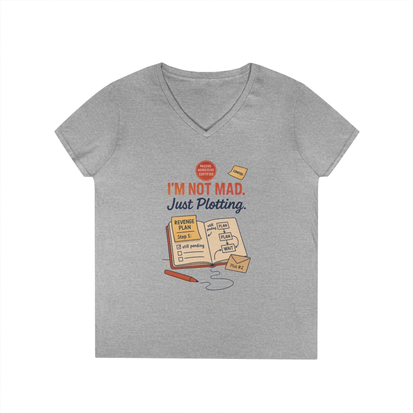 Sarcastic Womens T-Shirt, I'm Not Mad Just Plotting, Funny Passive Aggressive Revenge Tee, Funny Quote Shirt for Women
