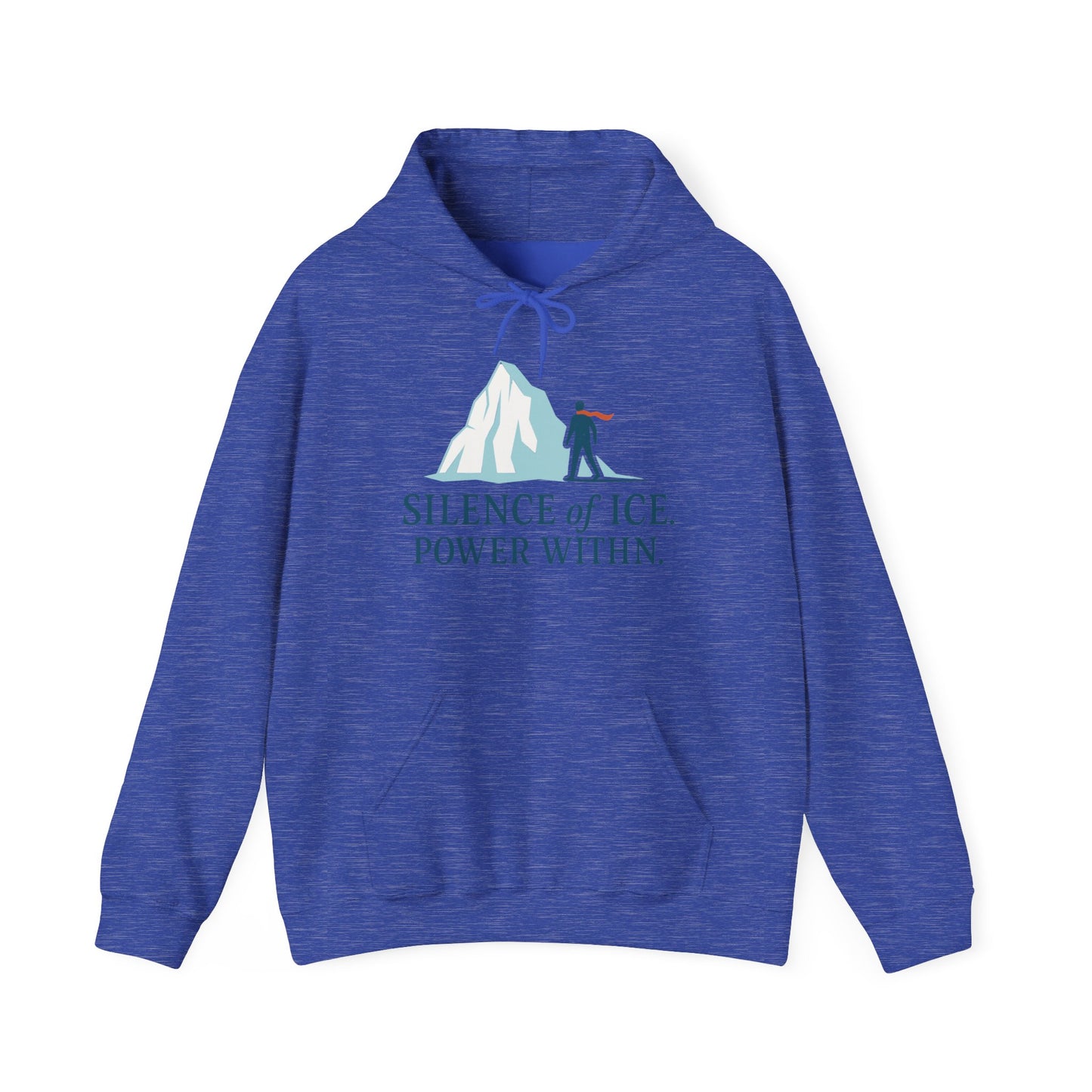 Men's Heavy Blend™ Hooded Sweatshirt, Silence of Ice Power Within Hoodie, Nordic Minimal Iceberg Graphic Streetwear