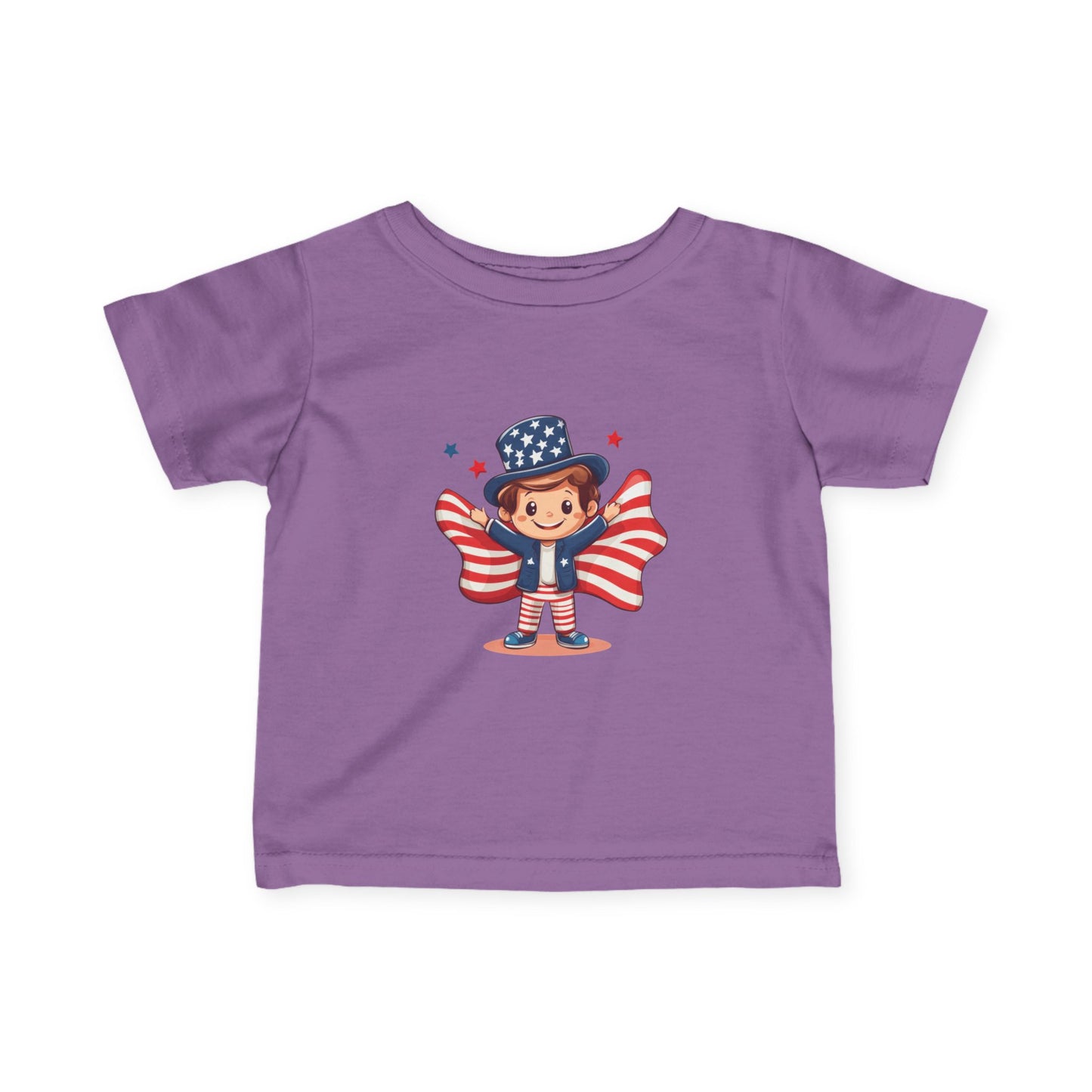 Patriotic Infant Tee, Cute Kid T-Shirt for 4th of July, Baby Independence Day Shirt, Toddler Flag Outfit, American Spirit Clothes
