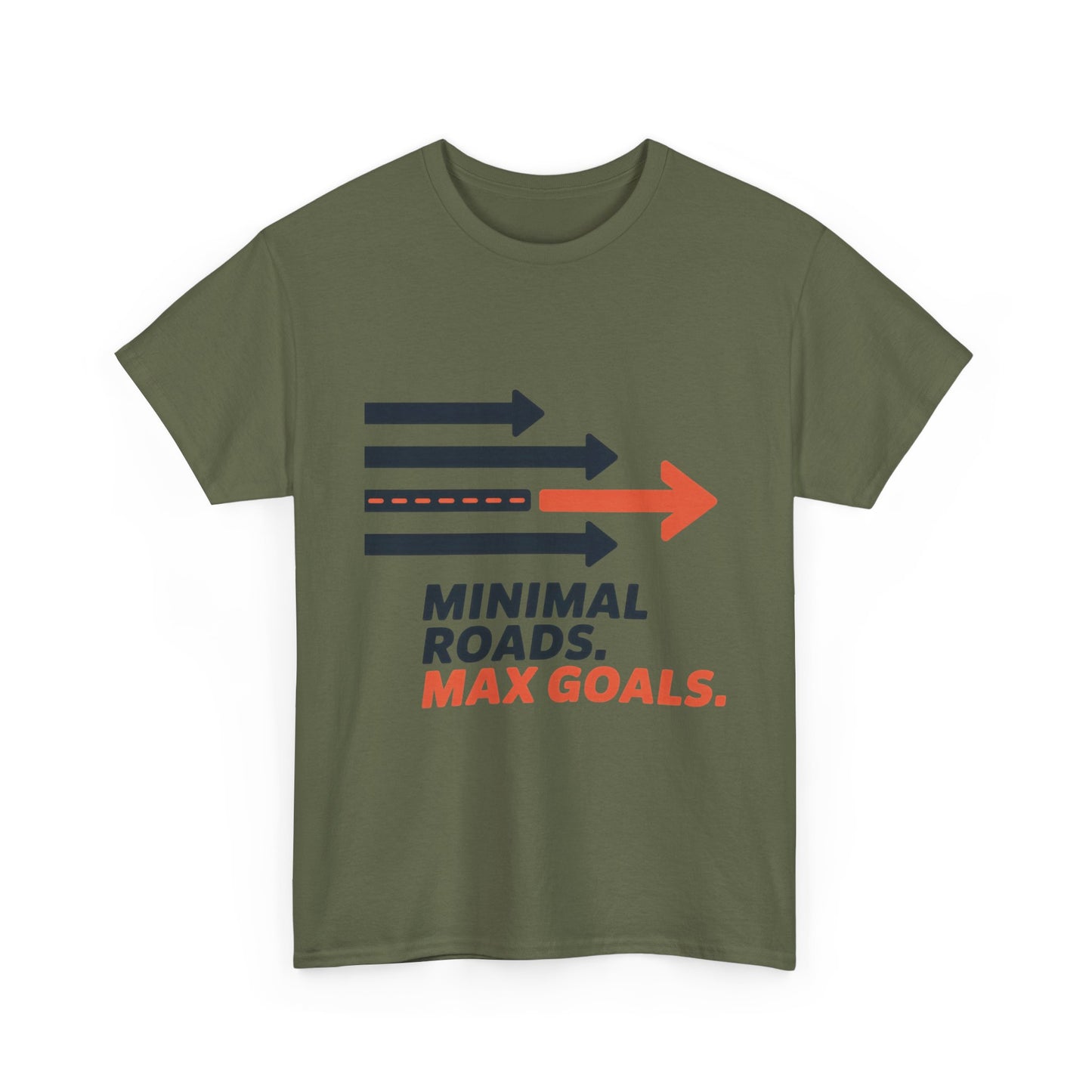 Minimal Roads Max Goals Motivational Mens T-Shirt, Urban Style Graphic Tee
