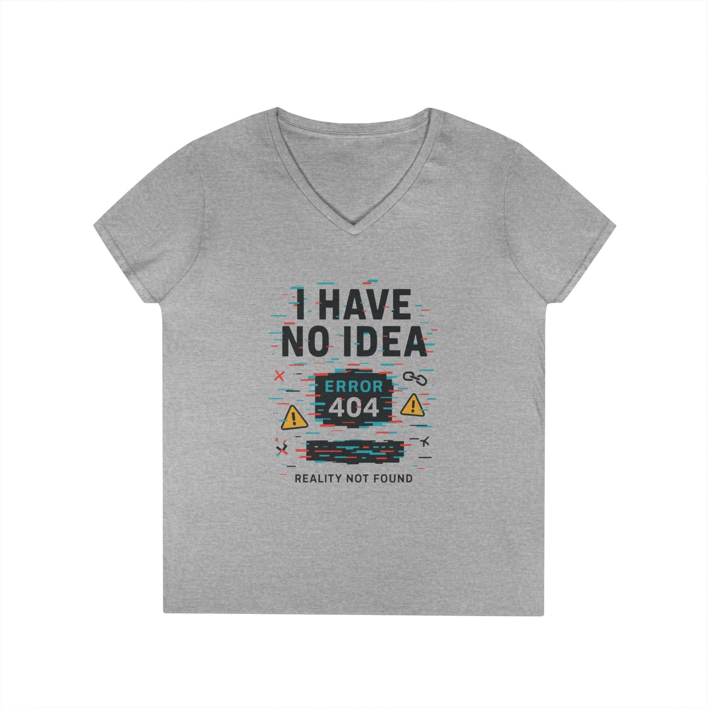 Error 404 V-Neck T-Shirt, Funny Tee, Casual Wear, Gift for Tech Lovers, Geeky Humor Shirt, Unique Birthday Present