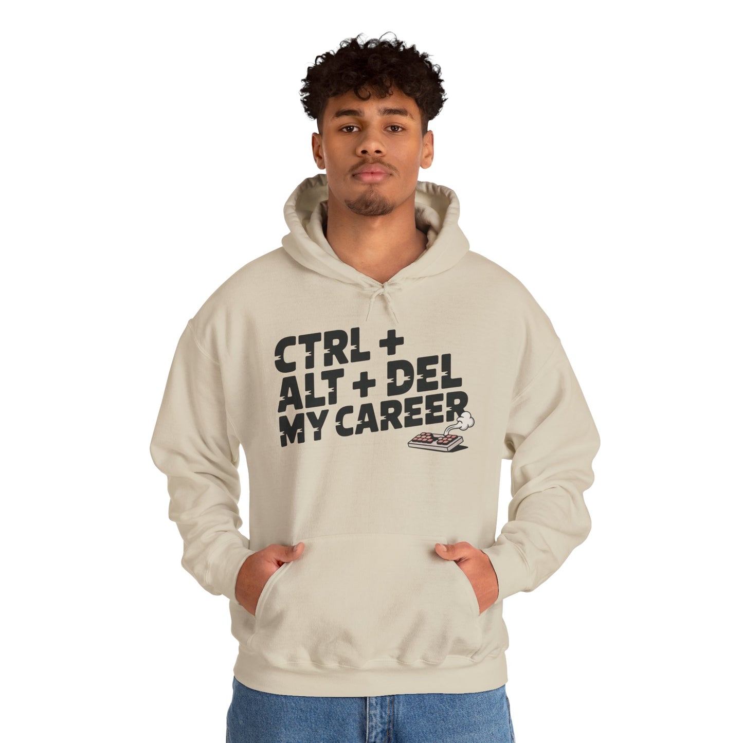 Men's Ctrl Alt Del My Career Hoodie, Funny Geek Workwear, Sarcastic Office Humor Pullover