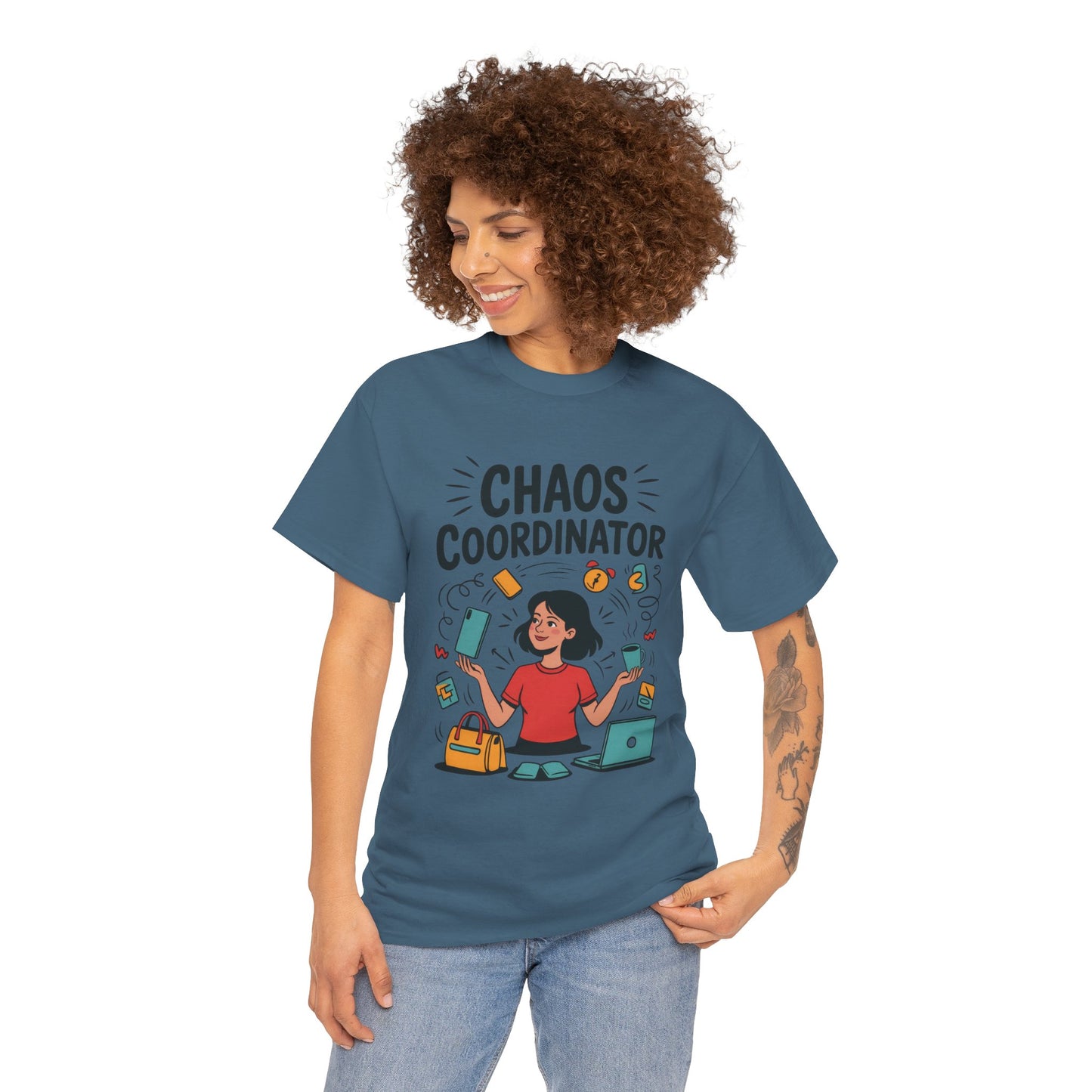 Chaos Coordinator Heavy Cotton Tee, Gift for Busy Moms, Mother's Day Gift, Funny Mom Life Shirt, Busy Life Humor T-Shirt