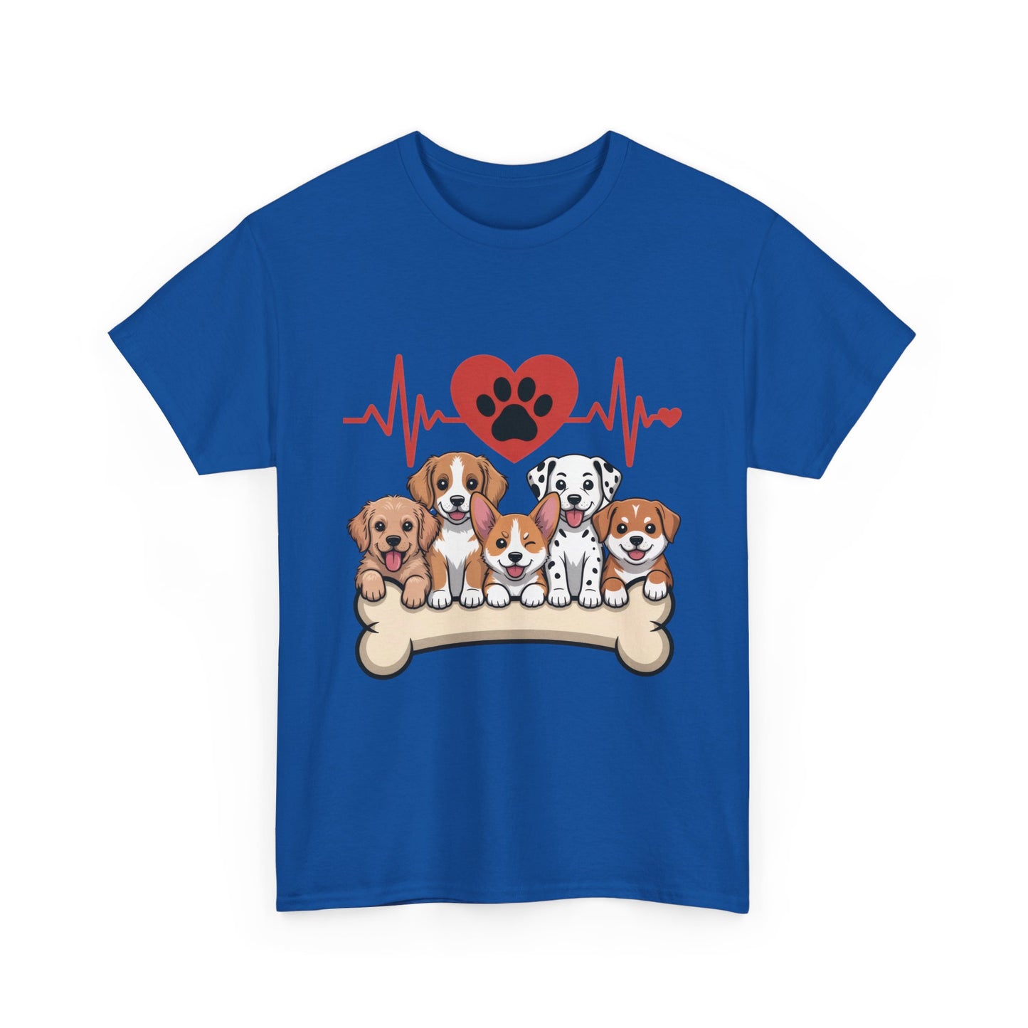 Cute Puppy Heartbeat Women's T-Shirt, Dog Lover Gift, Paw Print Heart Graphic Tee