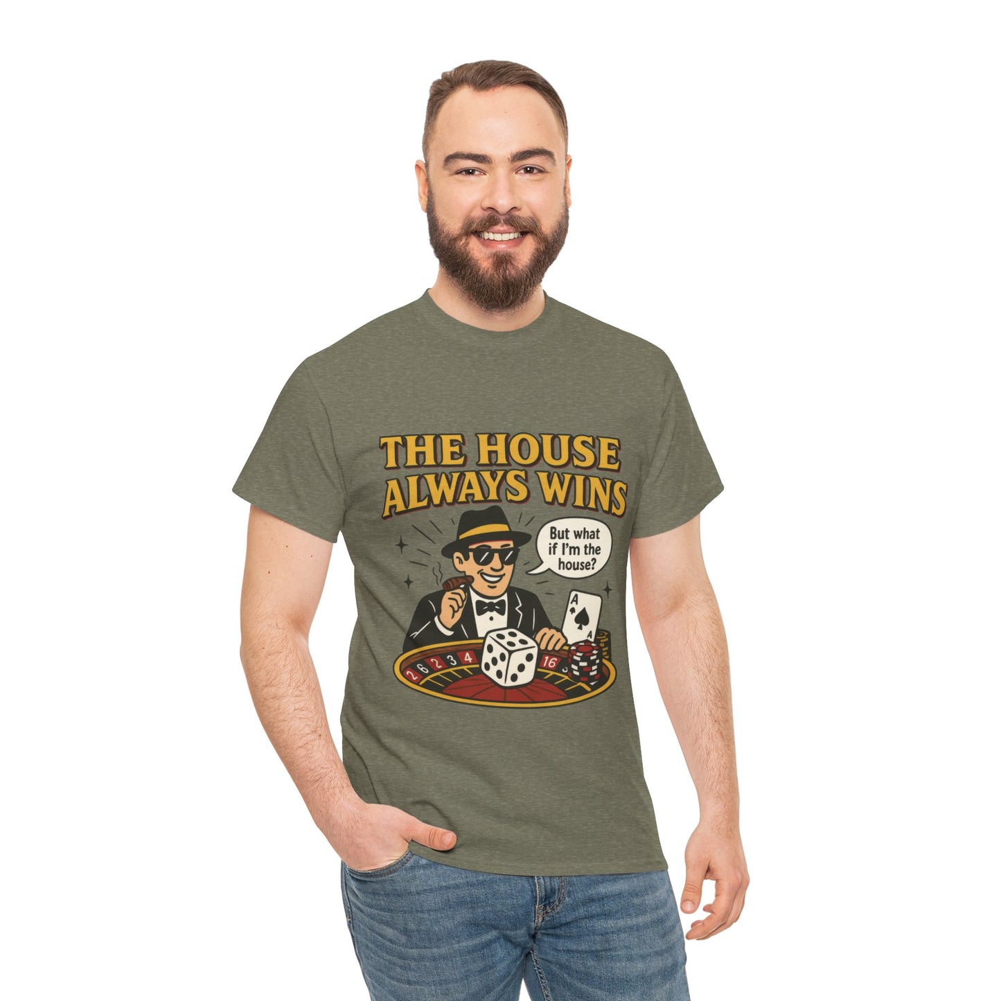 Vintage Casino Humor Unisex Tee, Funny Gambling Shirt, Gift for Gamblers, House Always Wins T-Shirt, Vegas Style Gift, Casino Quote Tee