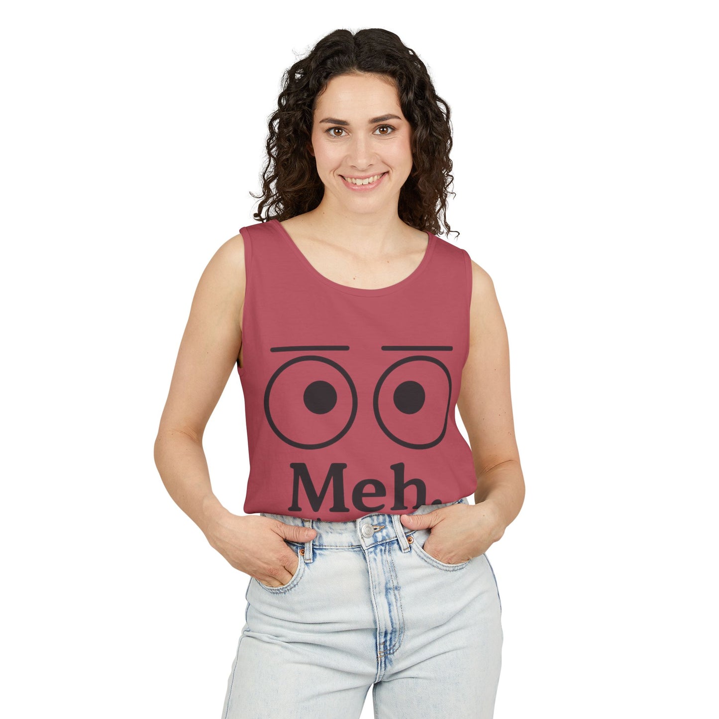 Womens Funny Graphic Tank Top with 'Meh. Wow... so exciting' Quote, Casual Wear, Summer Apparel, Gift for Friends, Humor Tank