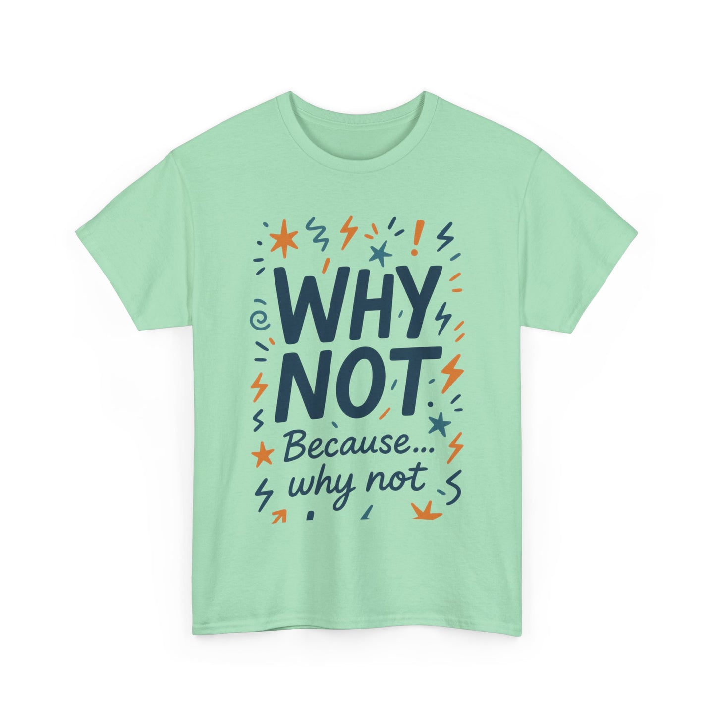 Why Not Mens Heavy Cotton Tee, Fun Motivational Graphic Tee, Casual Wear, Gift for Friends, Birthday Gift, Everyday Comfort