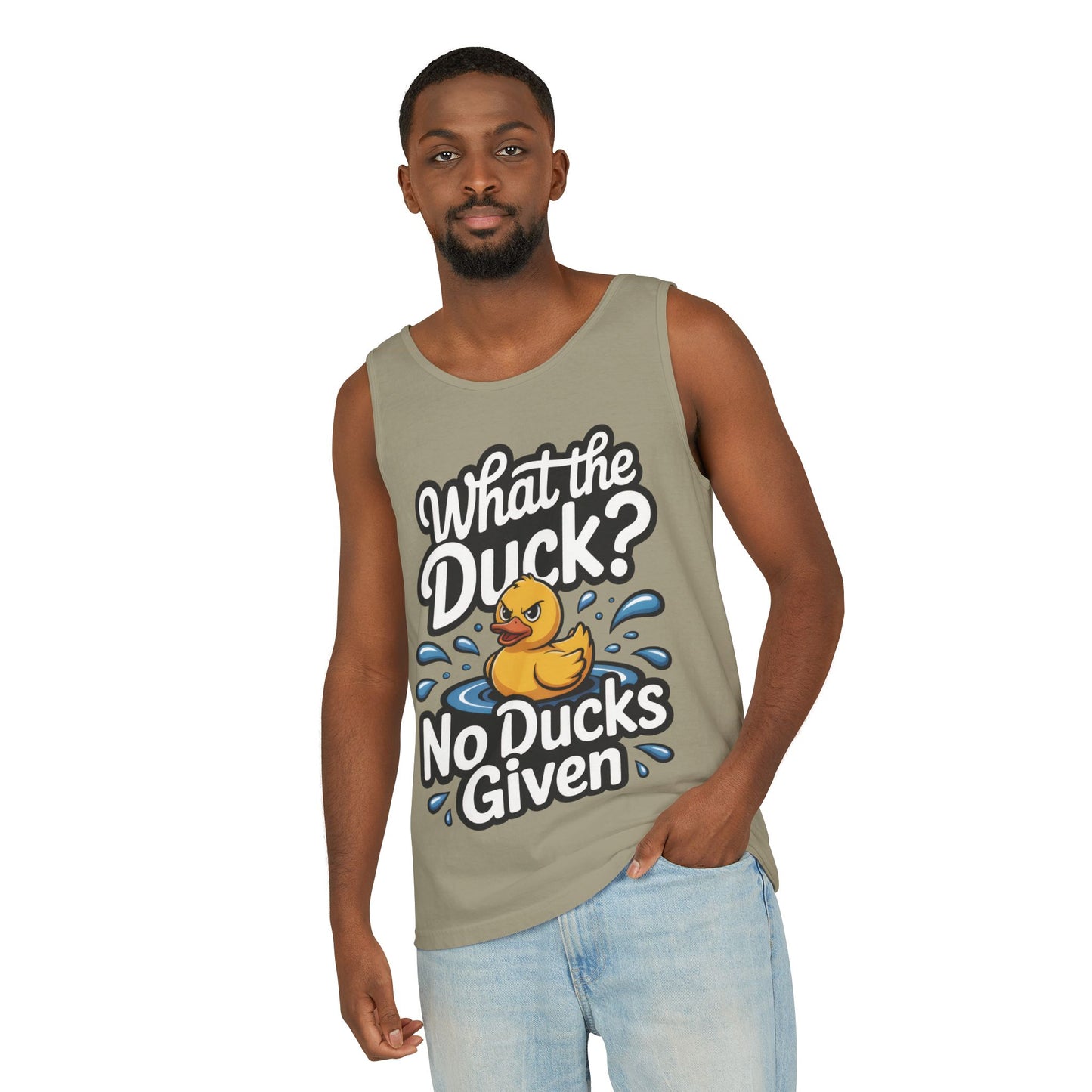 Funny Duck Tank Top for Summer - No Ducks Given Tee - What The Duck Mens T-Shirt - Sarcastic Rubber Duck Graphic, Humor Gift For Him