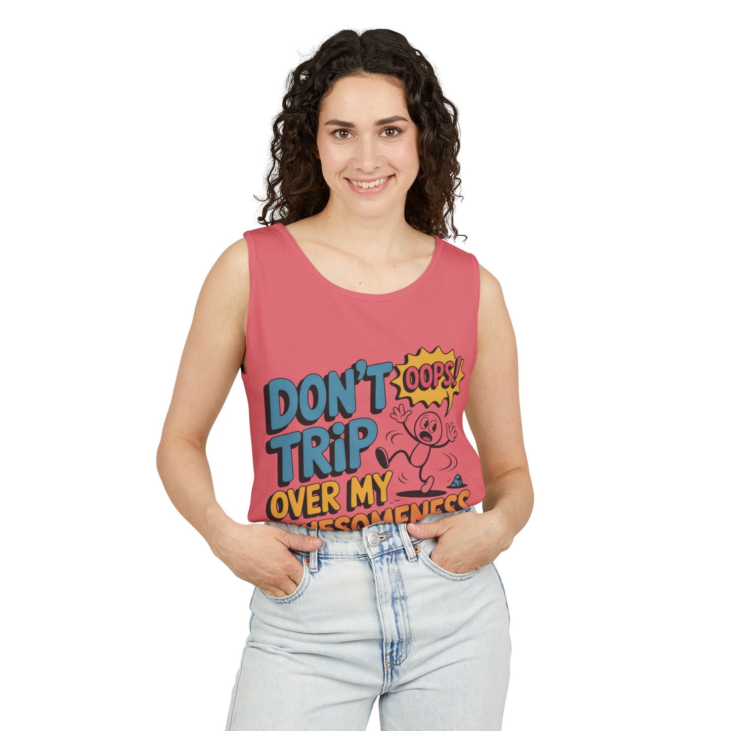 Funny Graphic Tank Top, Don't Trip Over My Awesomeness Tank, Womens Cotton Tank for Casual Wear, Gift for Friends, Birthday Gift, Humor Tee