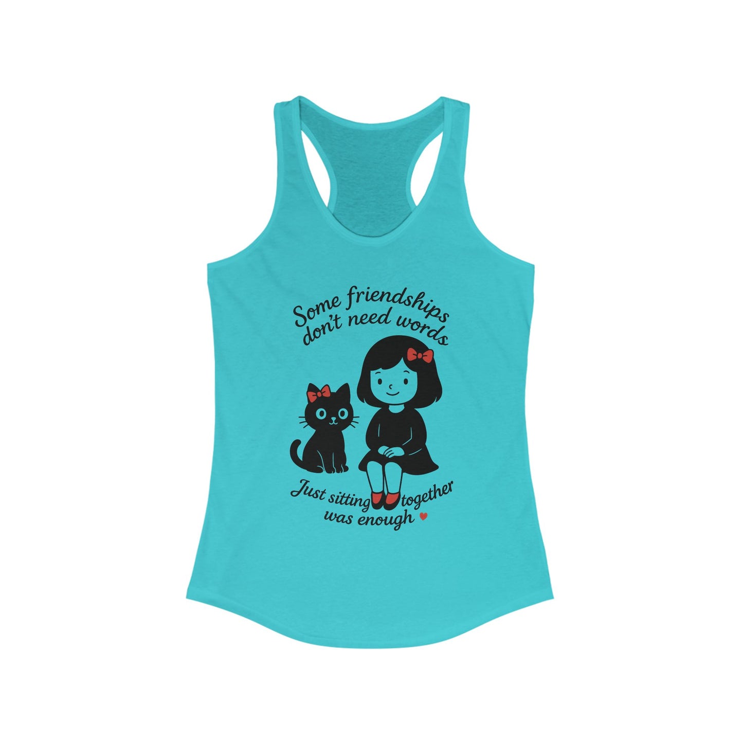 Friendship Cat Love Tank Top, Cute Summer Shirt, Gifts for Cat Lovers, Women's Casual Wear, Self-Care Apparel, Pet Owner Gift