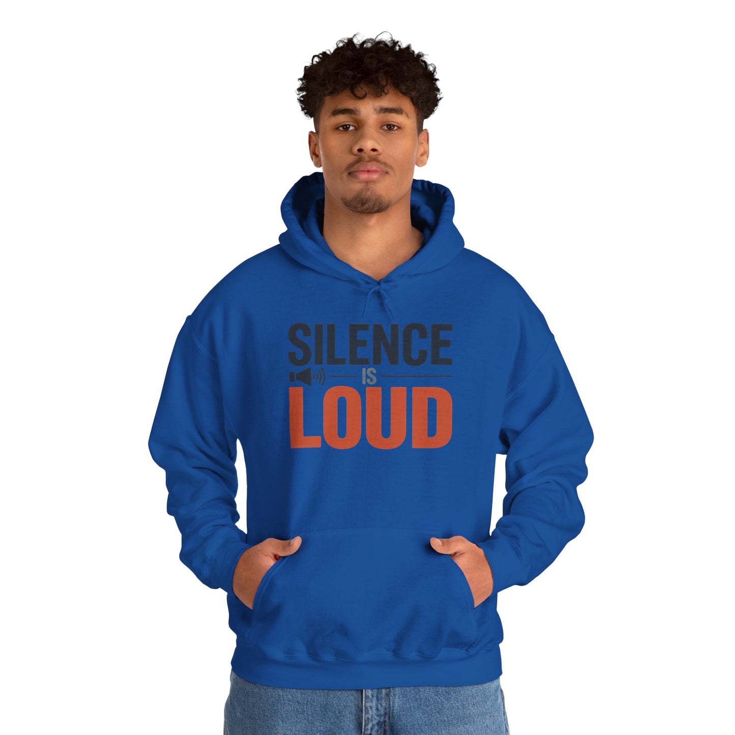 Mens Heavy Blend™ Hooded Sweatshirt, Silence Is Loud Graphic Motivational Mens Hoodie
