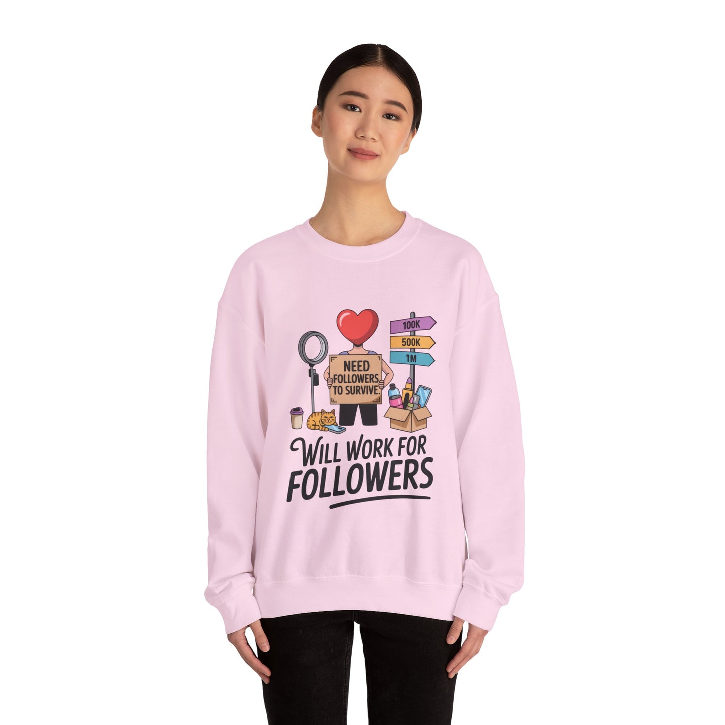 Funny Influencer Womens Sweatshirt, Social Media Sweatshirt, Humor Gifts, Crewneck for Influencers, Casual Wear, Womens Cozy Meme Top