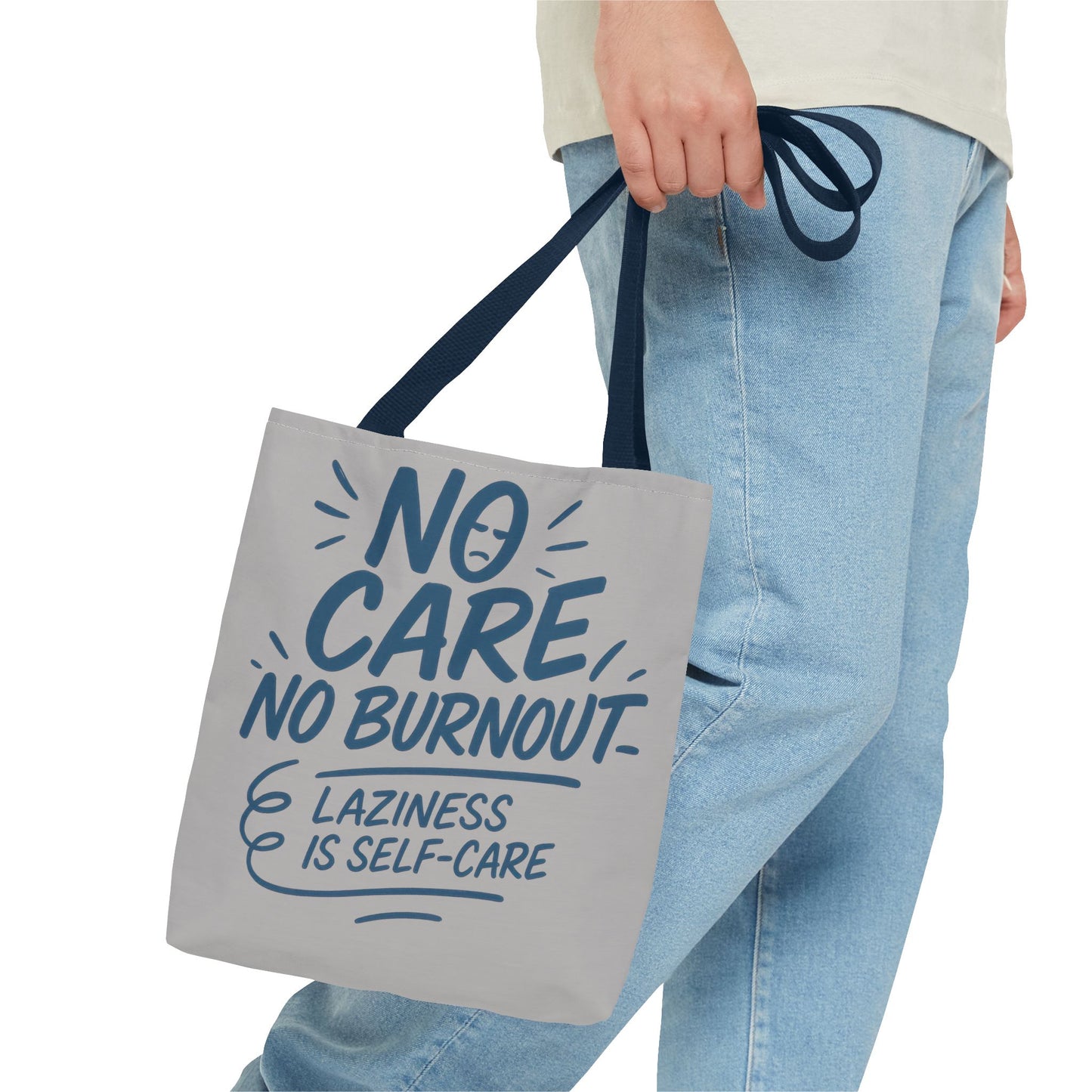 Laziness is Self-Care Funny Quote Bag, Oversized Reusable Canvas Shopping Tote, Sarcastic Self-Care Gift, Weekend Getaway, Everyday Use