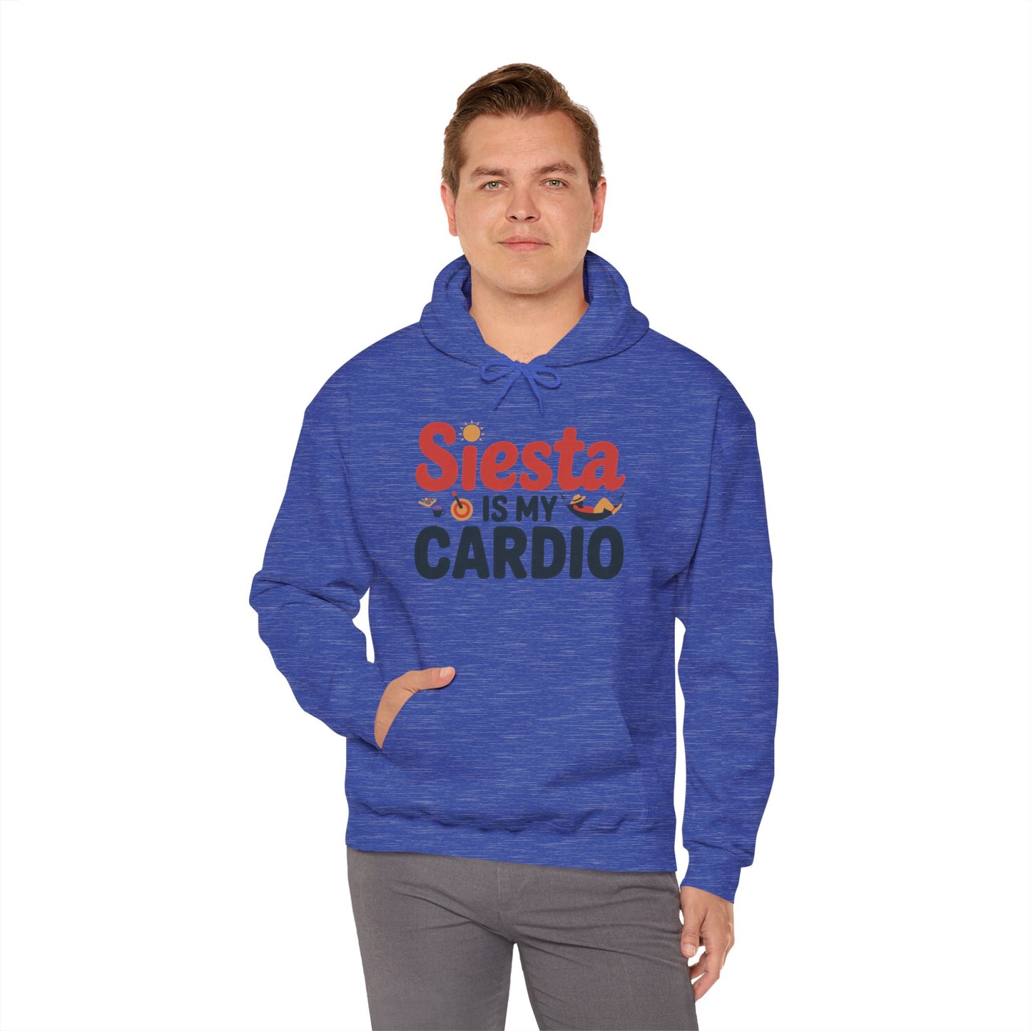 Mens Heavy Blend™ Hooded Sweatshirt, Siesta Is My Cardio Funny Mens Hoodie Spain Humor Gift