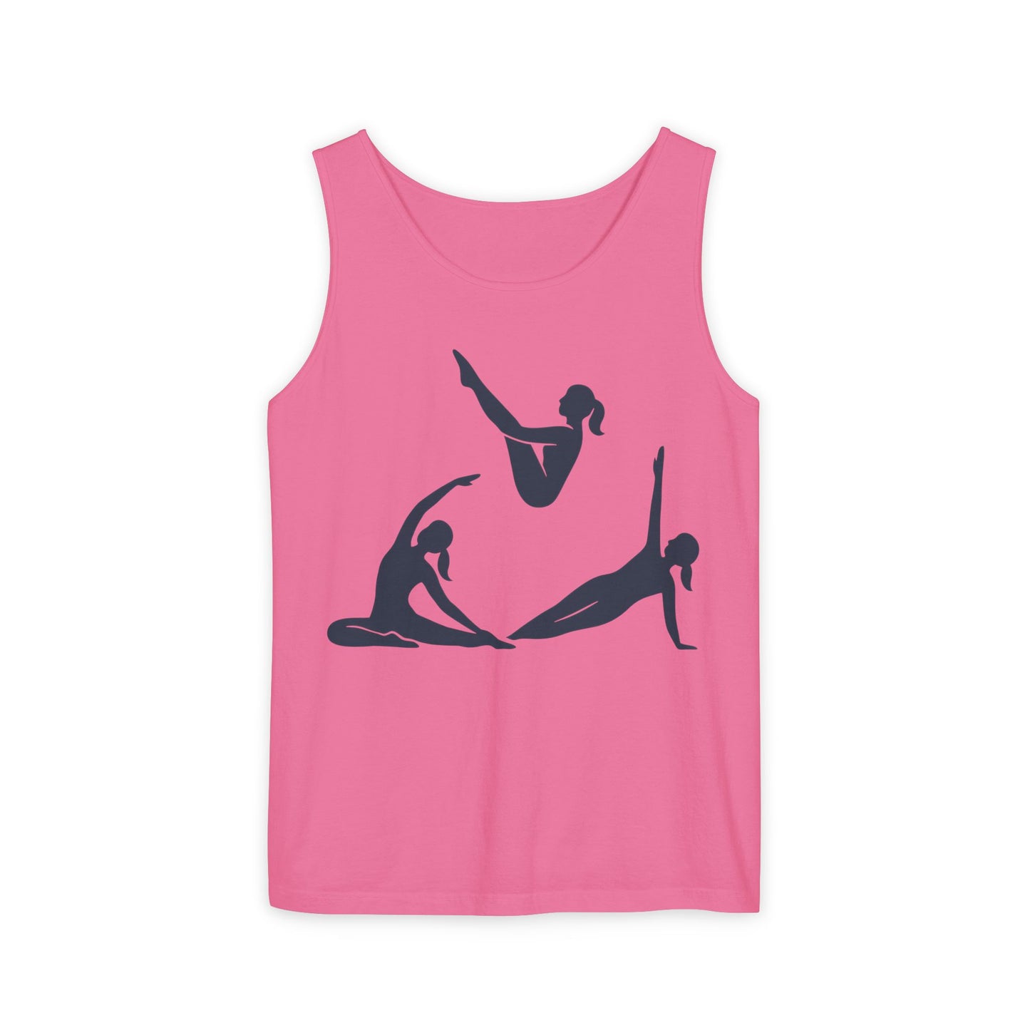 Womens Garment-Dyed Tank Top, Womens Pilates Tank Top, Yoga Fitness Graphic Top, Cute Workout Gym Shirt