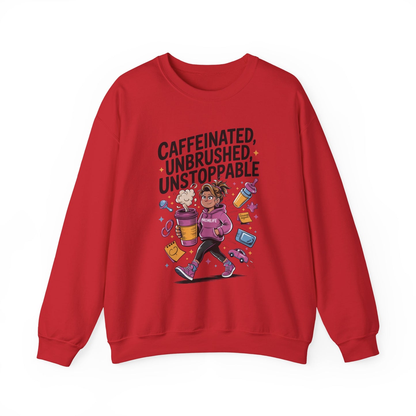 Caffeinated Mom Sweatshirt, Funny Mom Life Quote, Mother's Day Gift,New Mother Tired Mother Gift, Coffee Lover Gift, Coffee Addict Mom
