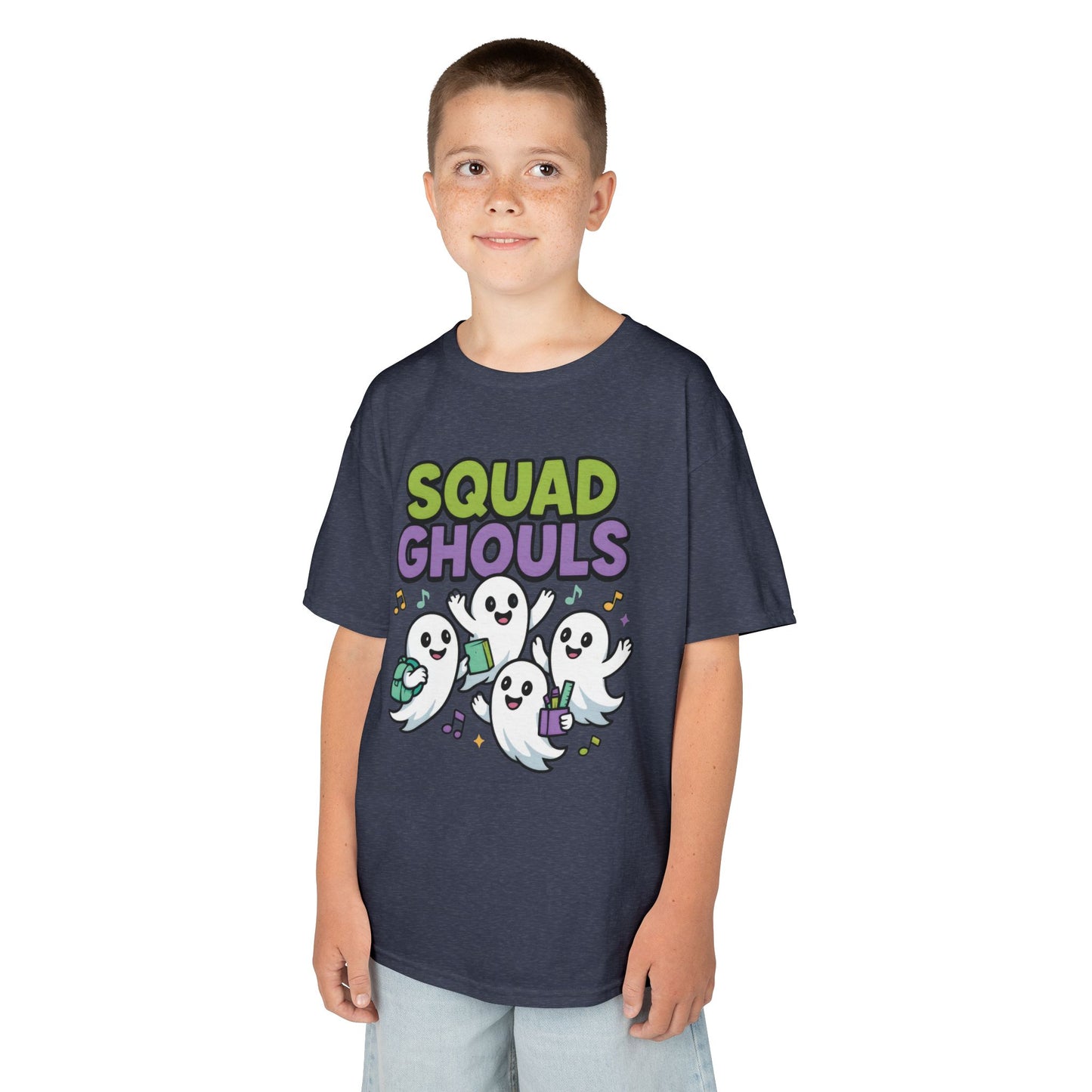 Kids Squad Ghouls T-Shirt, Cute Ghost Friends School Shirt, Halloween Back to School Tee for Boys & Girls