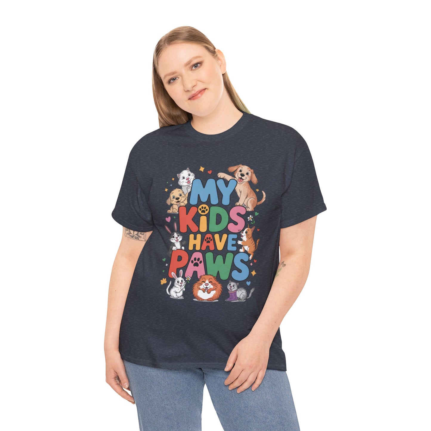 My Kids Have Paws Shirt, Cute Pet Mom Tee, Dog Cat Bunny Lover Gift, Funny Animal Parent T-Shirt, Gift for Pet Parents, Cute Pet T-Shirt