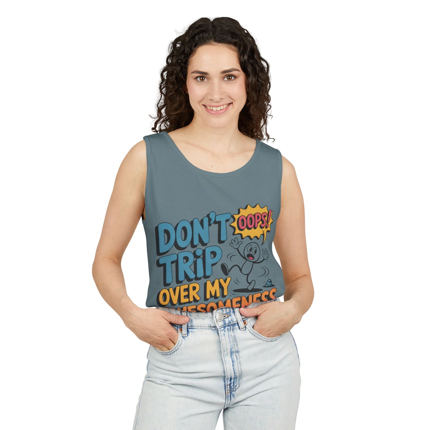 Funny Graphic Tank Top, Don't Trip Over My Awesomeness Tank, Womens Cotton Tank for Casual Wear, Gift for Friends, Birthday Gift, Humor Tee
