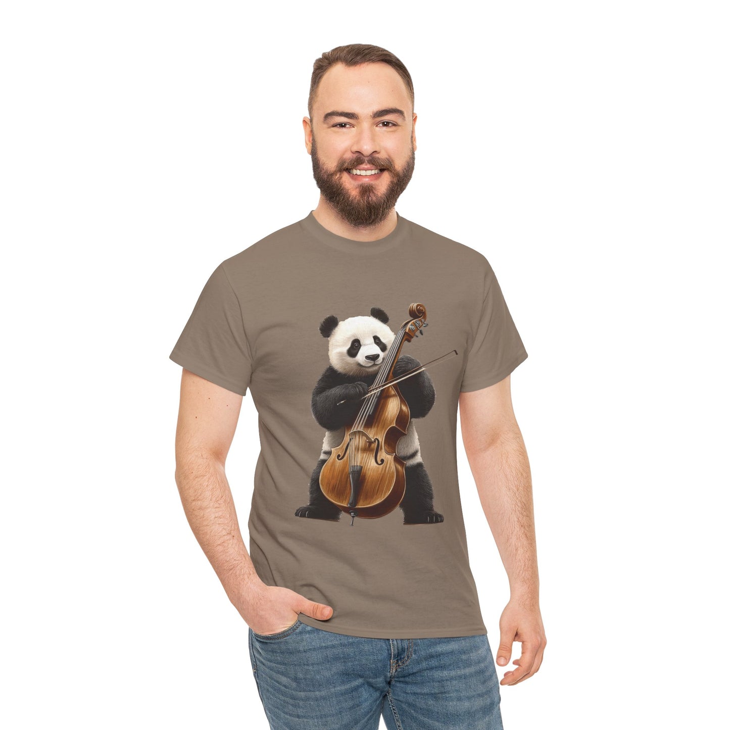 Panda Musician Tee - Cute Animal Graphic Shirt for Music Lovers, Gift for Panda Fans, Unique Concert Outfit, Casual Wear, Cellist Panda