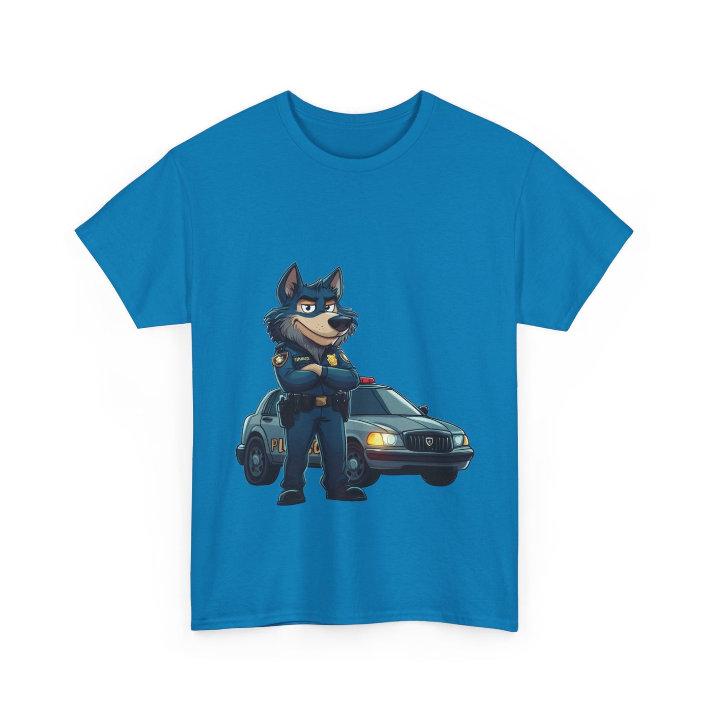 Cool Police Wolf Cartoon Shirt, Funny Cop Animal Graphic Tee, Law Enforcement Gift T-Shirt, Tee for Dog Lovers, Gifts for Police Week