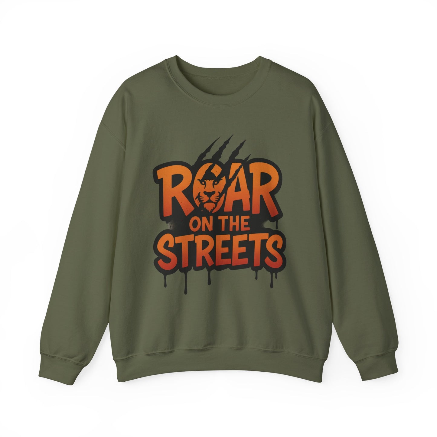 Men's Heavy Blend™ Crewneck Sweatshirt, Roar on the Streets Mens Lion Crewneck Sweatshirt
