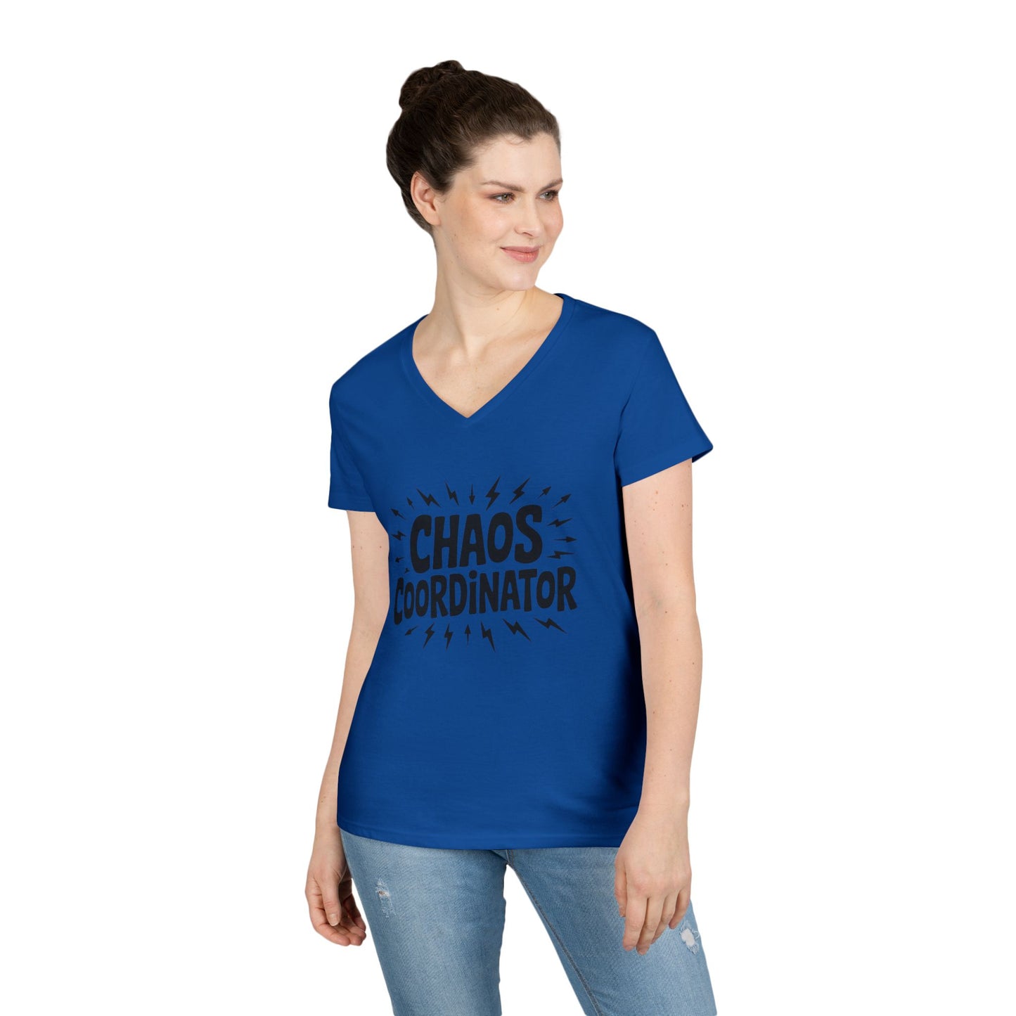 Chaos Coordinator Ladies' V-Neck T-Shirt, Funny Gift for Moms, Mother's Day Gift, Teacher Shirt, Casual Graphic Tee, Women's Gift Idea