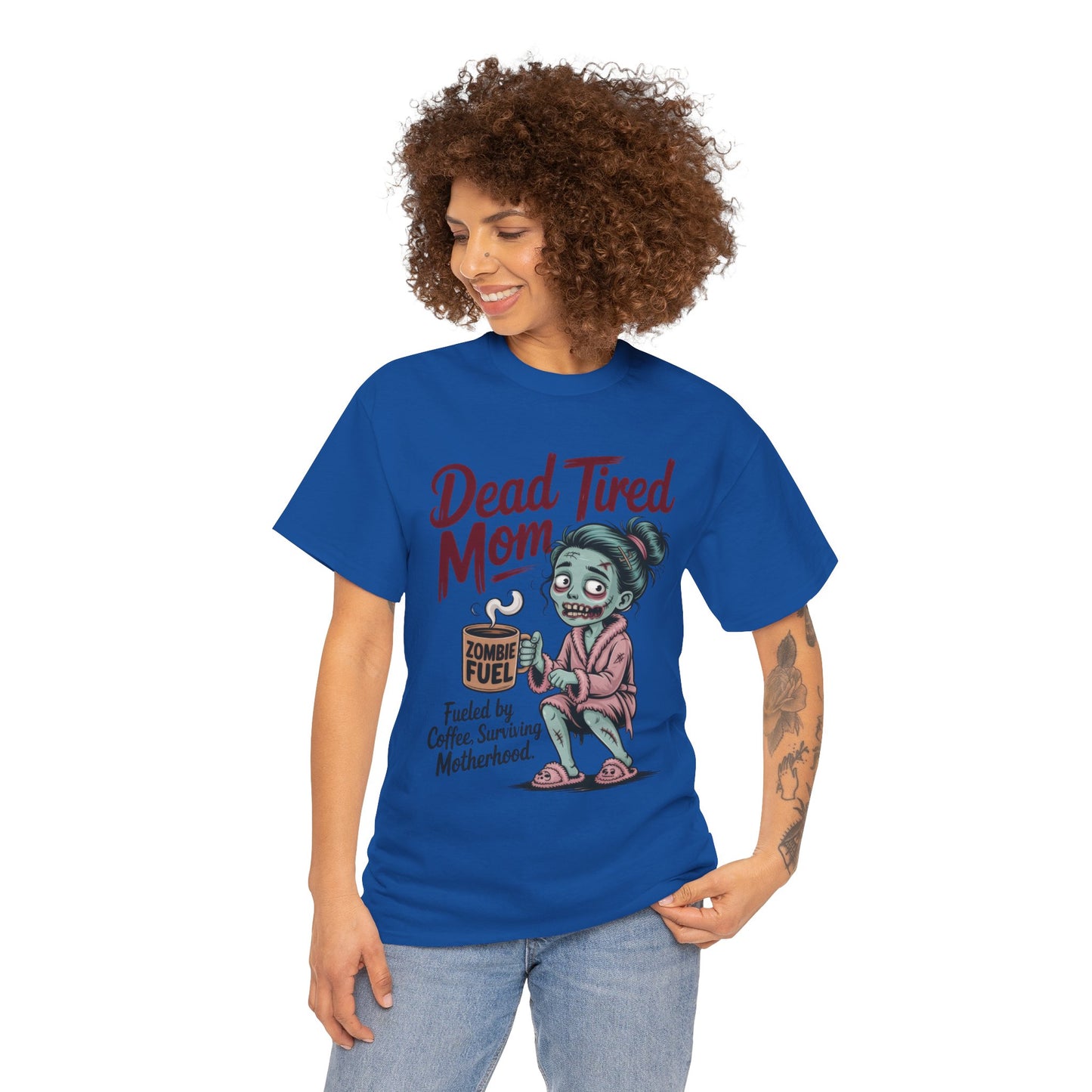 Dead Tired Mom Shirt, Funny Zombie Coffee Women's Tee, Motherhood Survival Tee, Tired Mom Gift, Zombie Mom Shirt