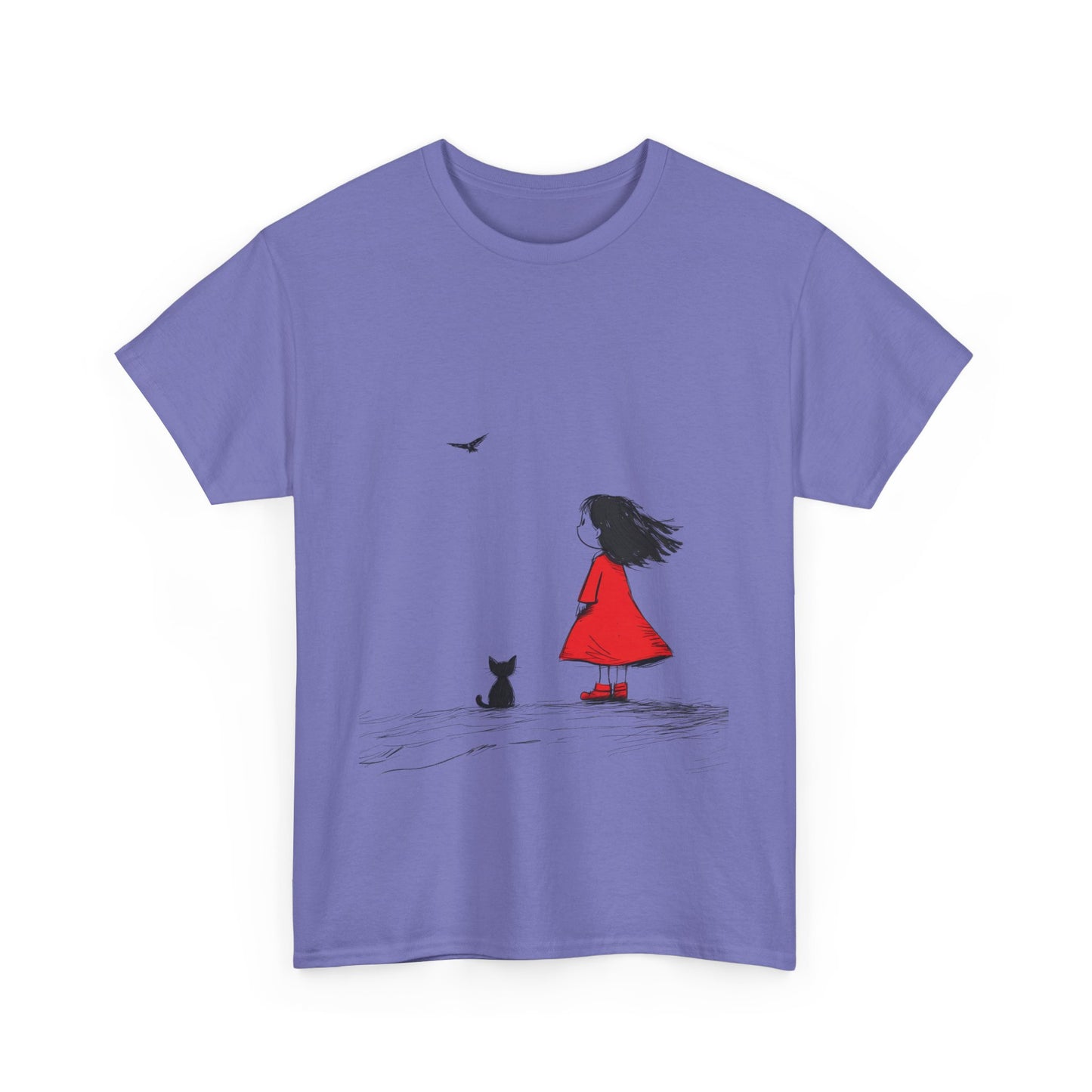 Cat Lover Tee, Cute Graphic T-Shirt, Cat & Girl Design, Gift for Cat Owners, Casual Stylish Unisex Cotton Shirt, Women's Cotton T-Shirt
