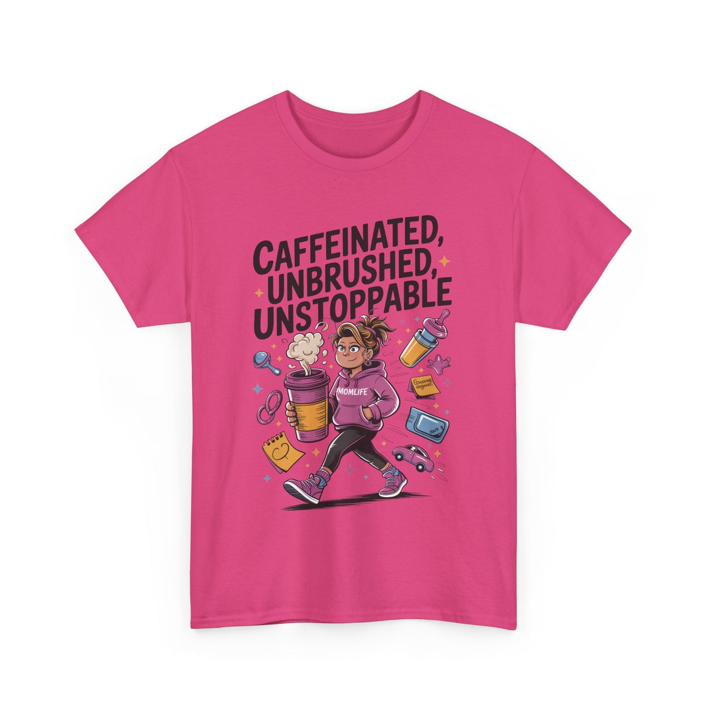 Funny Mom Life Graphic Shirt, Mother's Day Gift, Cotton Tee for Tired but Fierce Mothers, Coffee and Mom T-Shirt, mom life shirt