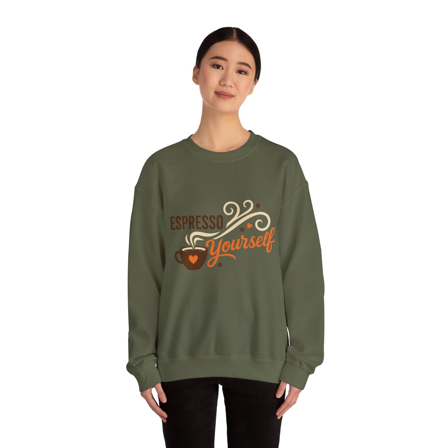 Espresso Yourself Womens Sweatshirt, Coffee Lover Pullover, Funny Barista Gift