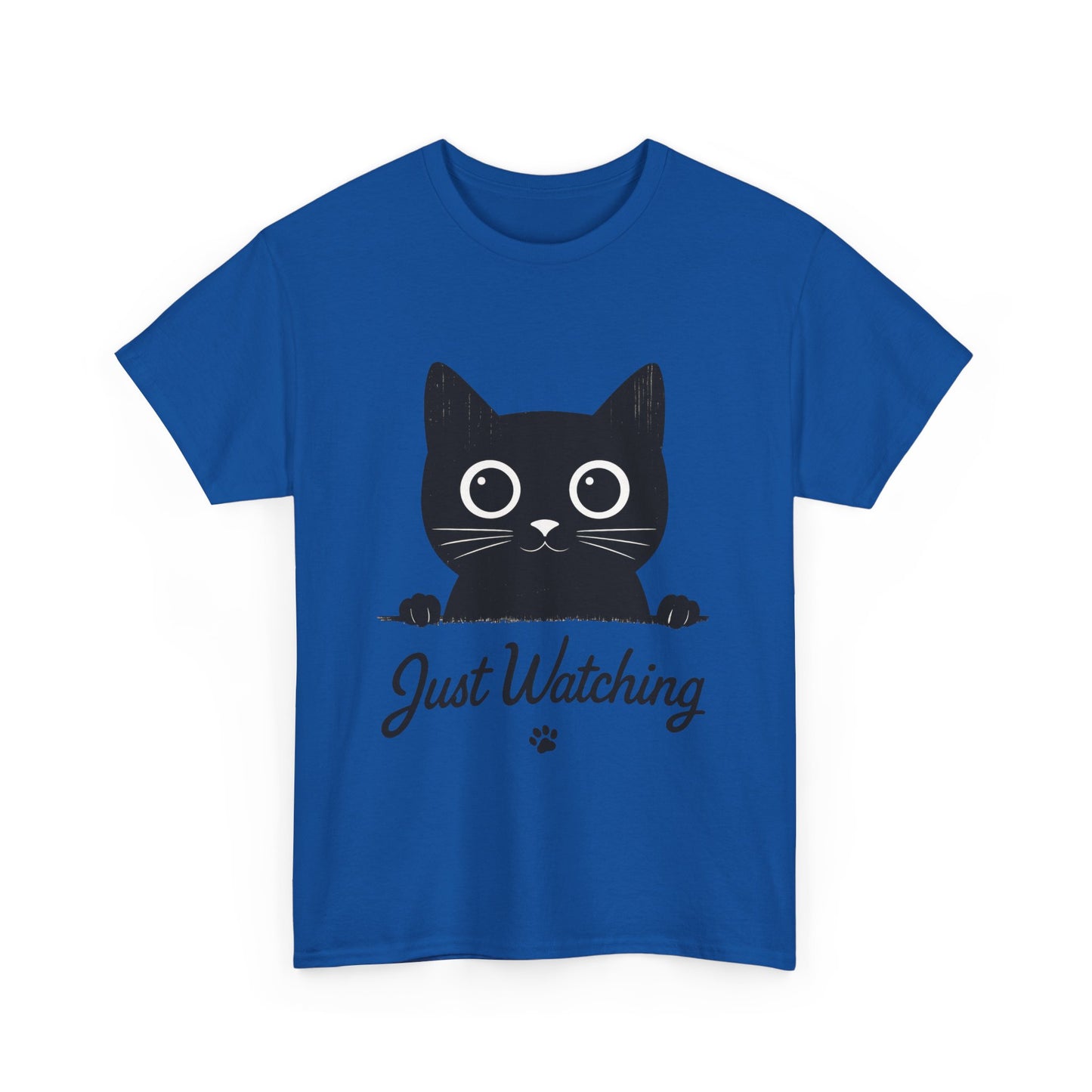 Cute Black Cat Shirt for Women - Just Watching Minimalist Kitty Tee - Funny Cat Lover Gift, Funny Pet Lover Gift, Animal Lover Tee