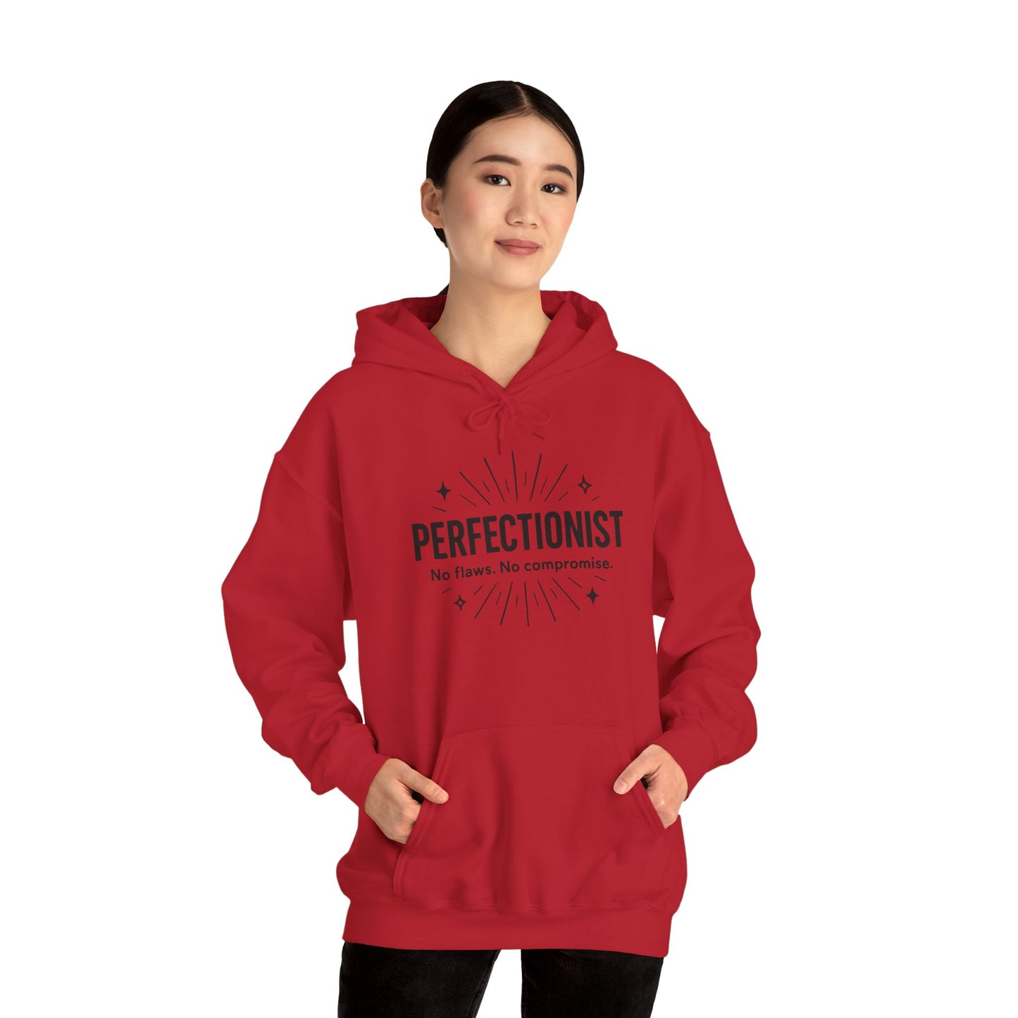 Womens Perfectionist Hoodie, Minimalist No Flaws Sweatshirt, Empowered Clean Look Pullover, Gift for Organized Women