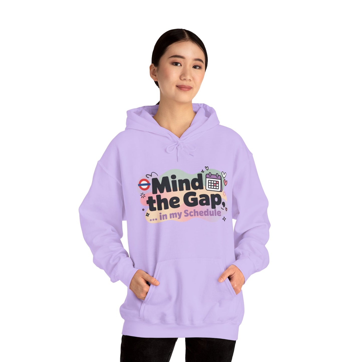 Women's Funny Hoodie, Mind The Gap in My Schedule, London Underground Inspired Office Humor