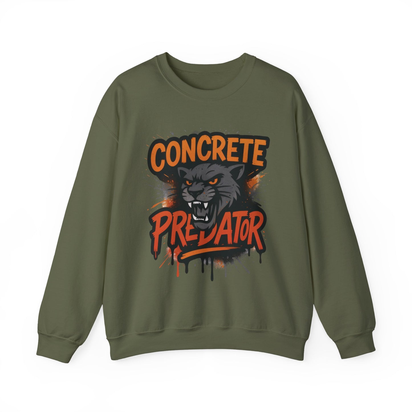 Men's Heavy Blend™ Crewneck Sweatshirt, Concrete Predator Mens Panther Crewneck Sweatshirt