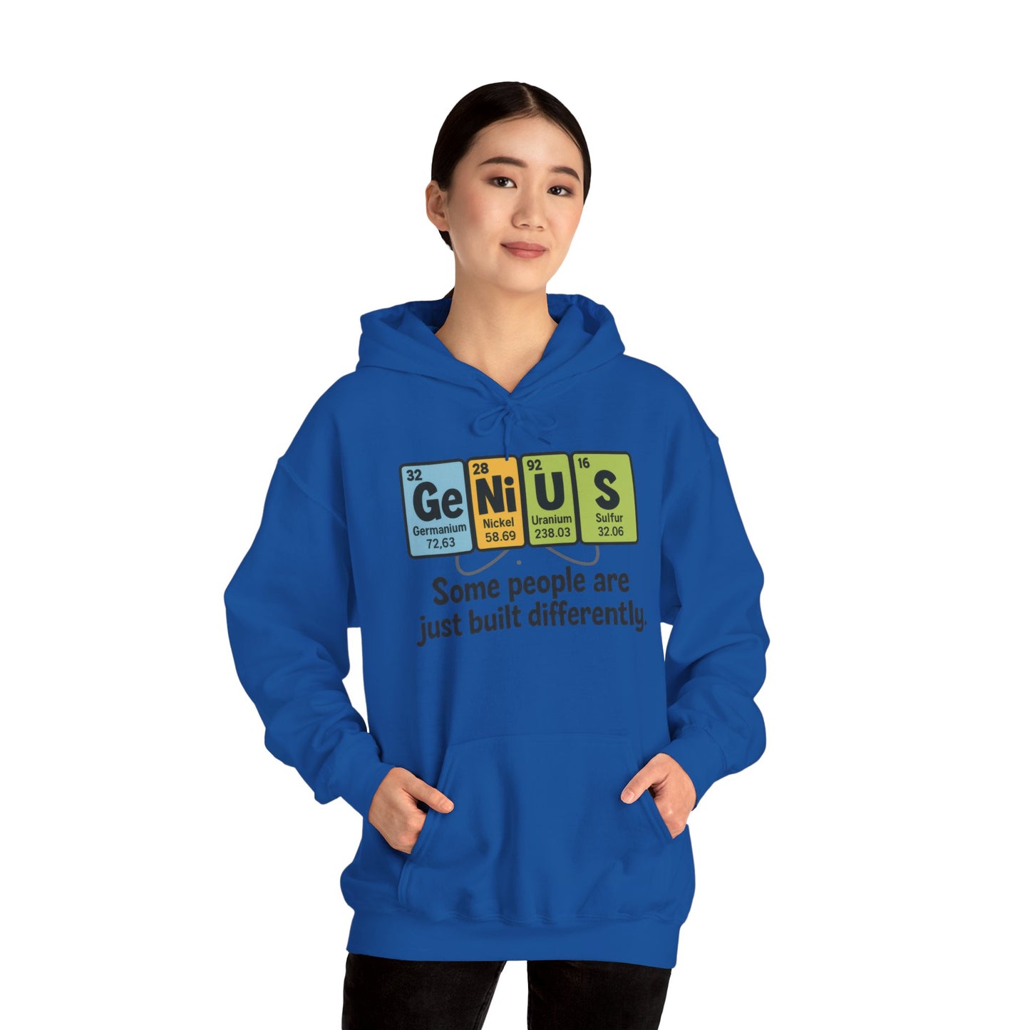 Funny Womens Genius Hoodie, Periodic Table Science Pullover, Nerdy Chemistry Sweatshirt for Her, Science Lover Apparel, Funny Chemistry Gift